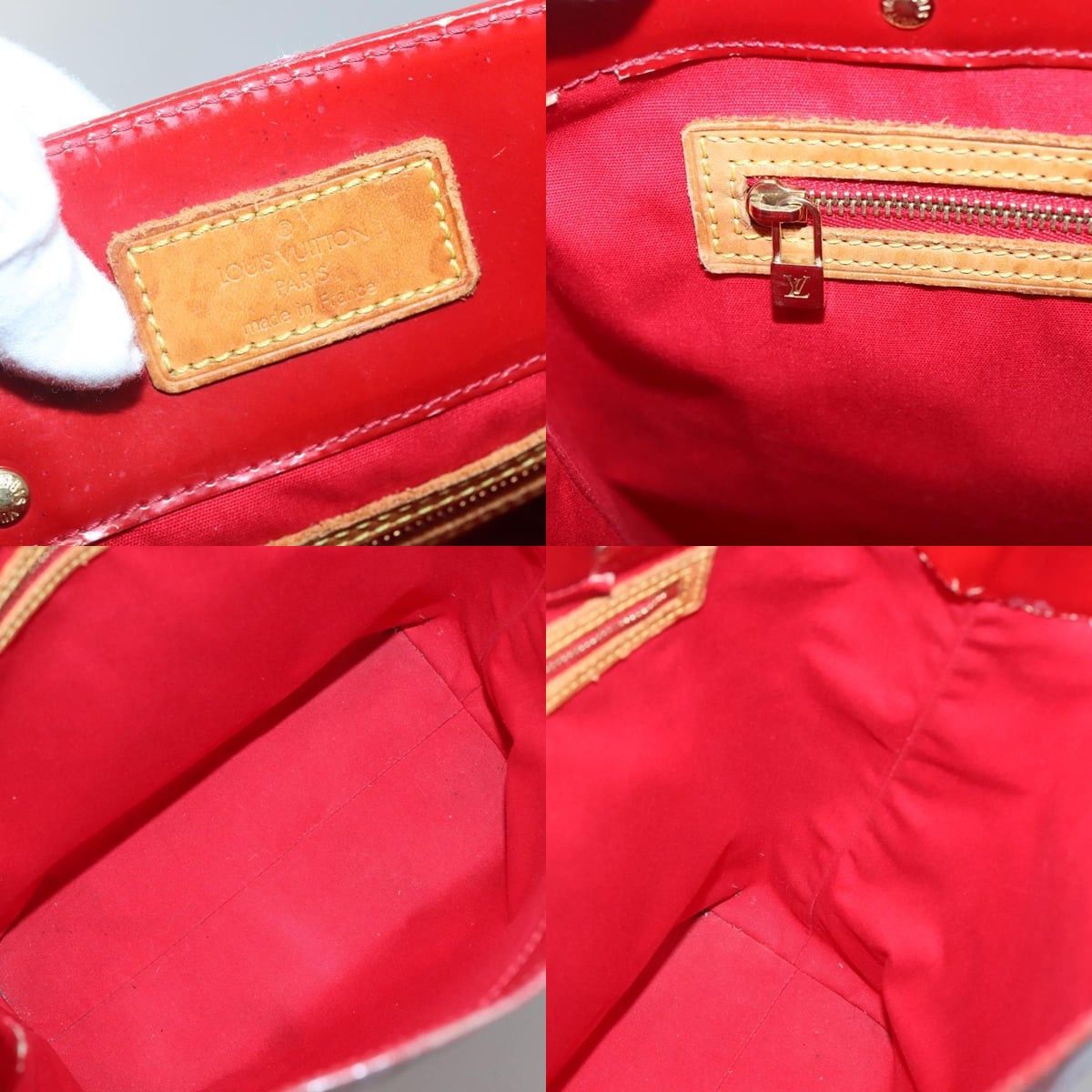 Louis Vuitton LOUIS VUITTON Monogram Vernis Reade MM Hand Bag Red Rouge Size ONE SIZE - 11 Thumbnail
