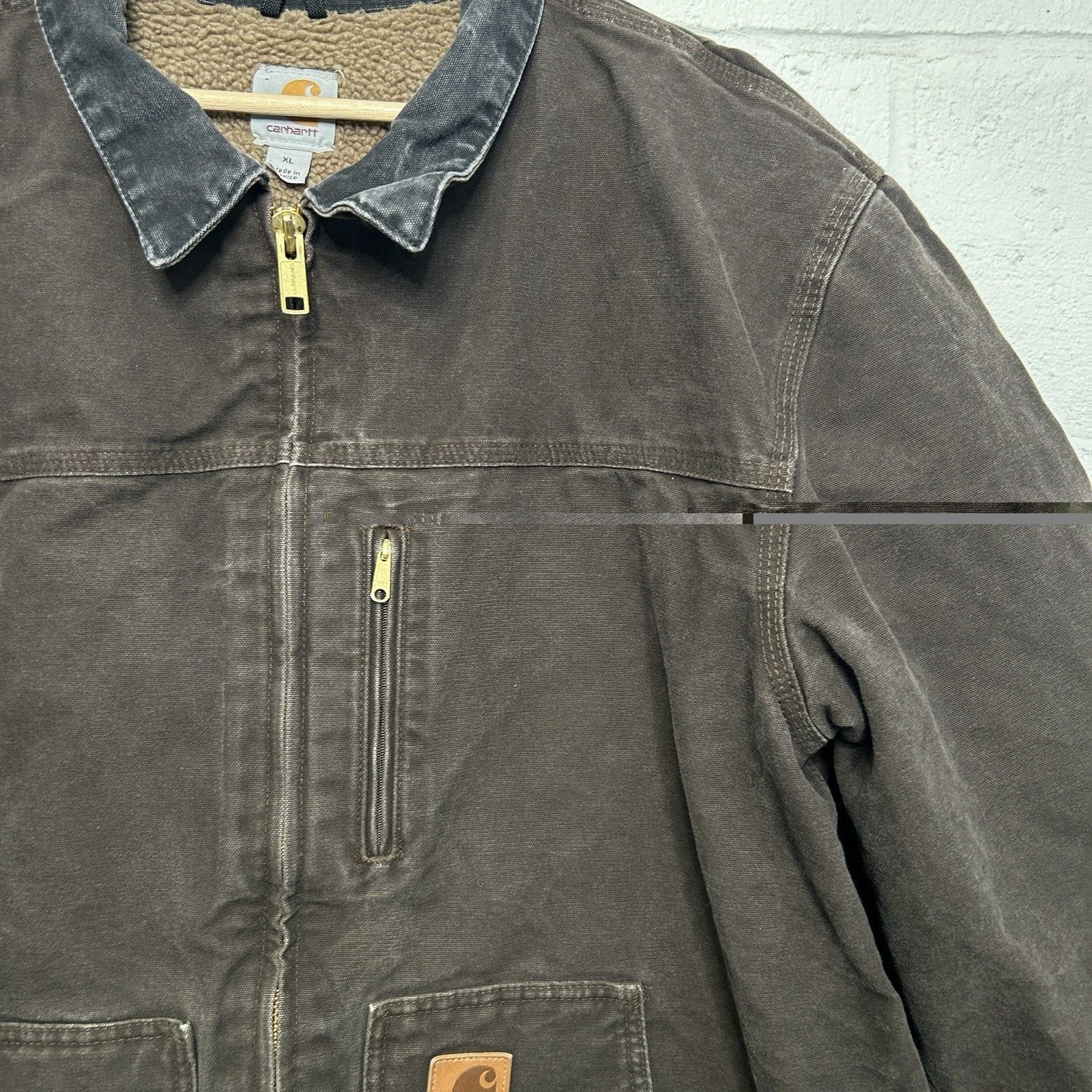 Carhartt Vintage Carhartt Sherpa-Lined Ridge Jacket “Dark Brown” C61 Size US XL / EU 56 / 4 - 4 Thumbnail