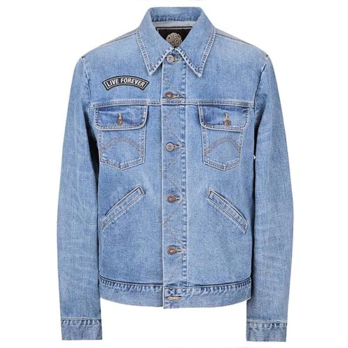 Pretty Green Oasis Liam Gallgher Live Forever Denim Jacket Trucker Size US S / EU 44-46 / 1 - 1 Thumbnail