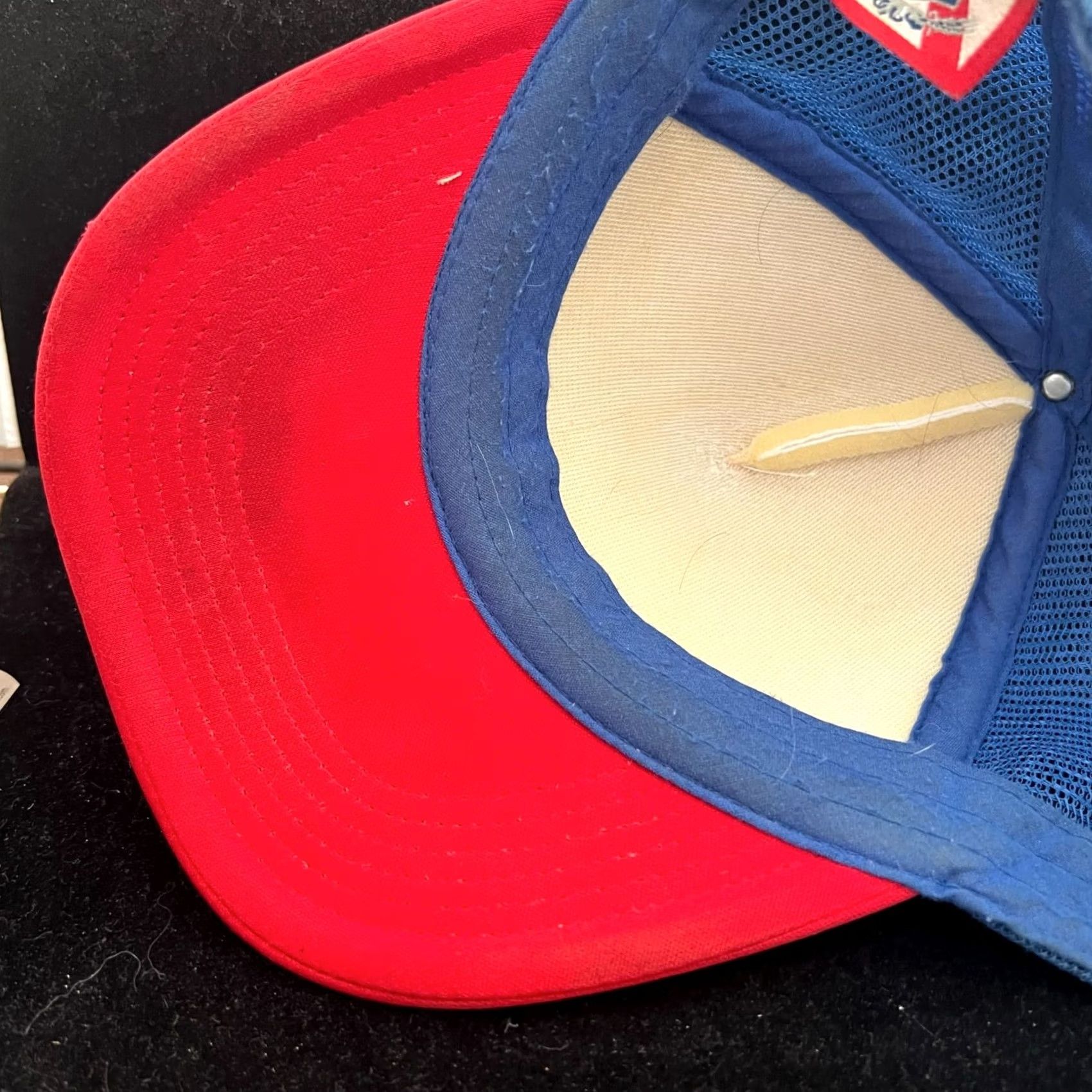 Vintage VINTAGE PABST BLUE RIBBON BEER TRUCKER HAT Red White Blue Snap Back Mens Size ONE SIZE - 6 Thumbnail