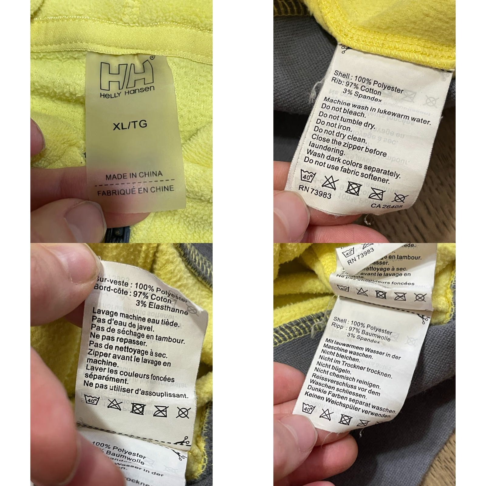 Helly Hansen Helly Hansen Hoodie Womens XL Yellow Full Zip Long Sleeve Pockets Modern Casual Size XL / US 12-14 / IT 48-50 - 8 Thumbnail
