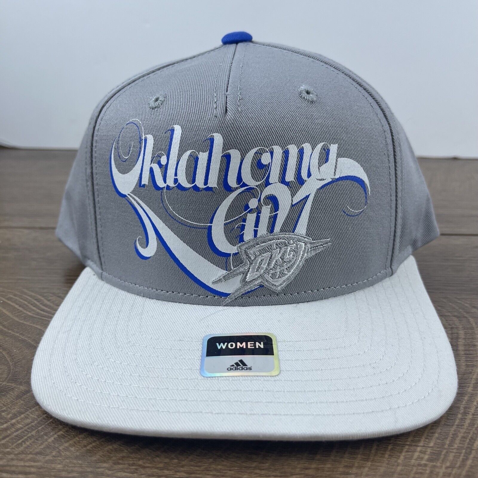 Adidas Oklahoma City Thunder Snapback Hat Adidas Gray Cap Adjustabl Size ONE SIZE - 3 Thumbnail