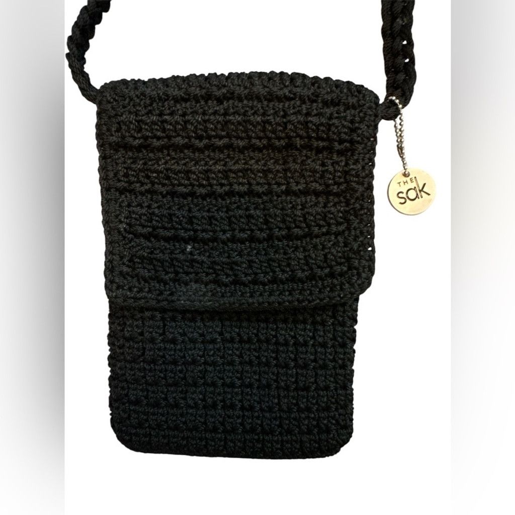 The Sak The Sak Black Crochet Fold Over Long Crossbody Bag #C Size ONE SIZE - 1 Thumbnail
