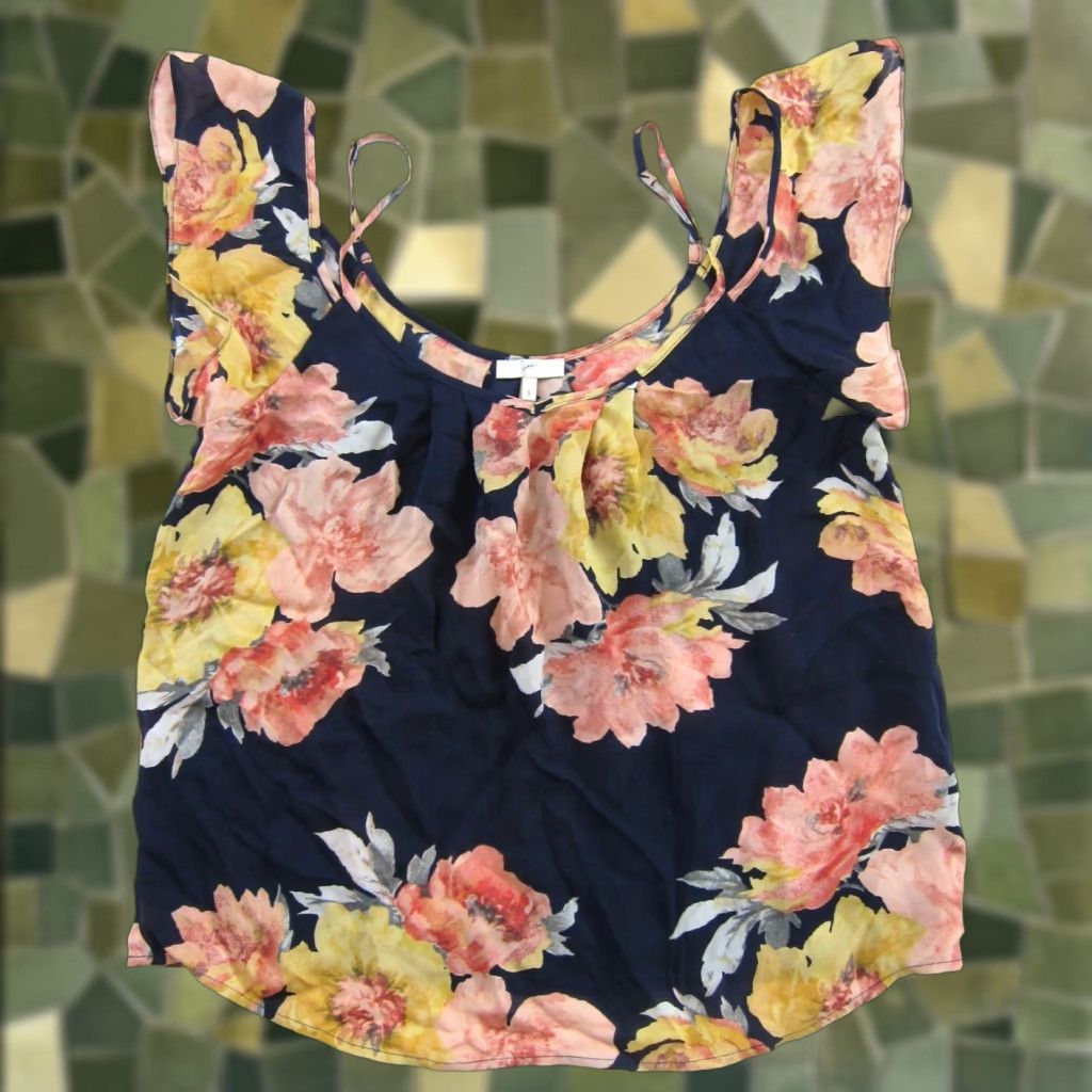 Joie JOIE Blouse Off The Shoulder Top Silk Floral Rose Blue S Womens Small Size S / US 4 / IT 40 - 1 Thumbnail