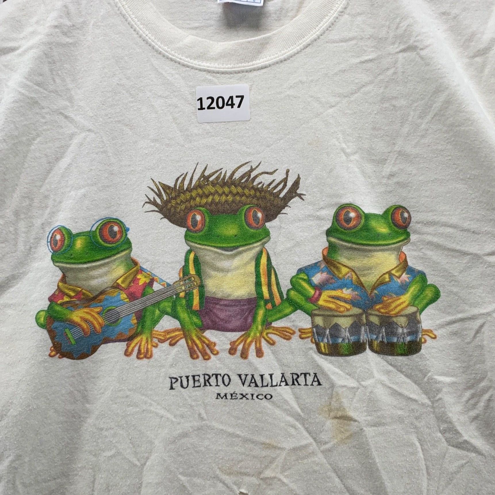 Vintage VINTAGE Mexico Cotton T-Shirt Adult Large White Logo Nature Puerto Vallarta Frogs 90s Size US L / EU 52-54 / 3 - 6 Thumbnail