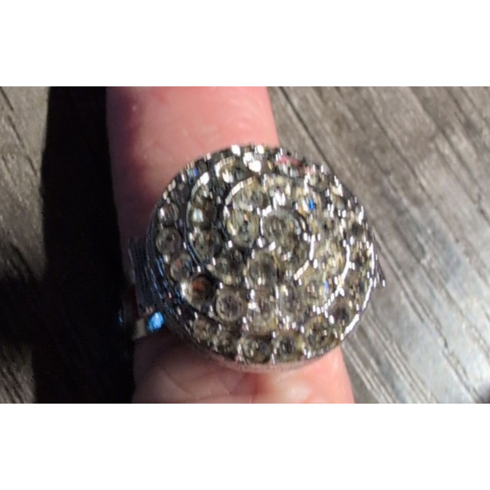MCM Cocktail Dome Cluster Rhinestone? Ring MCM Adj. Costume Ring Size ONE SIZE - 3 Thumbnail