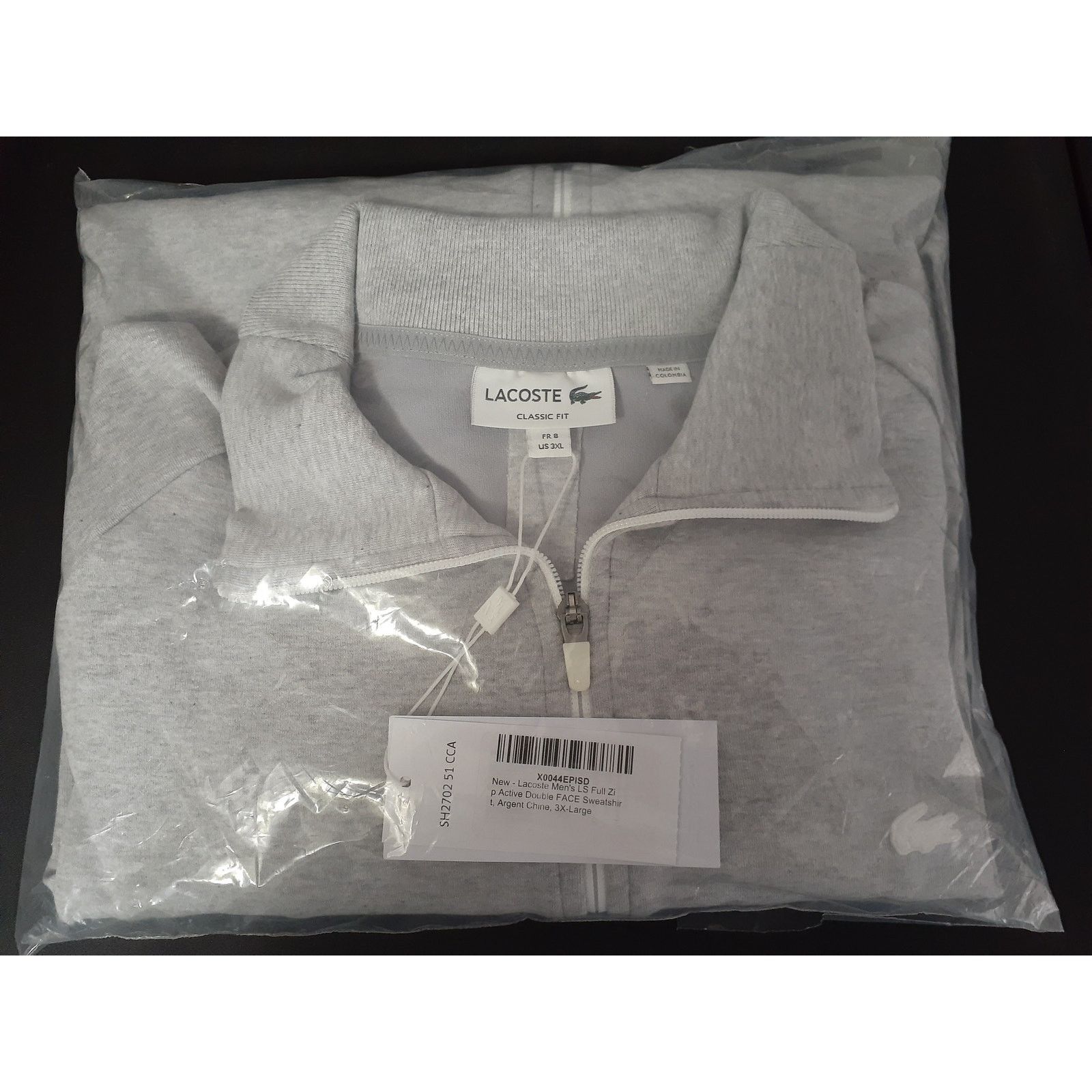 Lacoste Lacoste Men's Ls Full Zip Active Double Face Sweatshirt 3XL Size US XXL / EU 58 / 5 - 2 Thumbnail