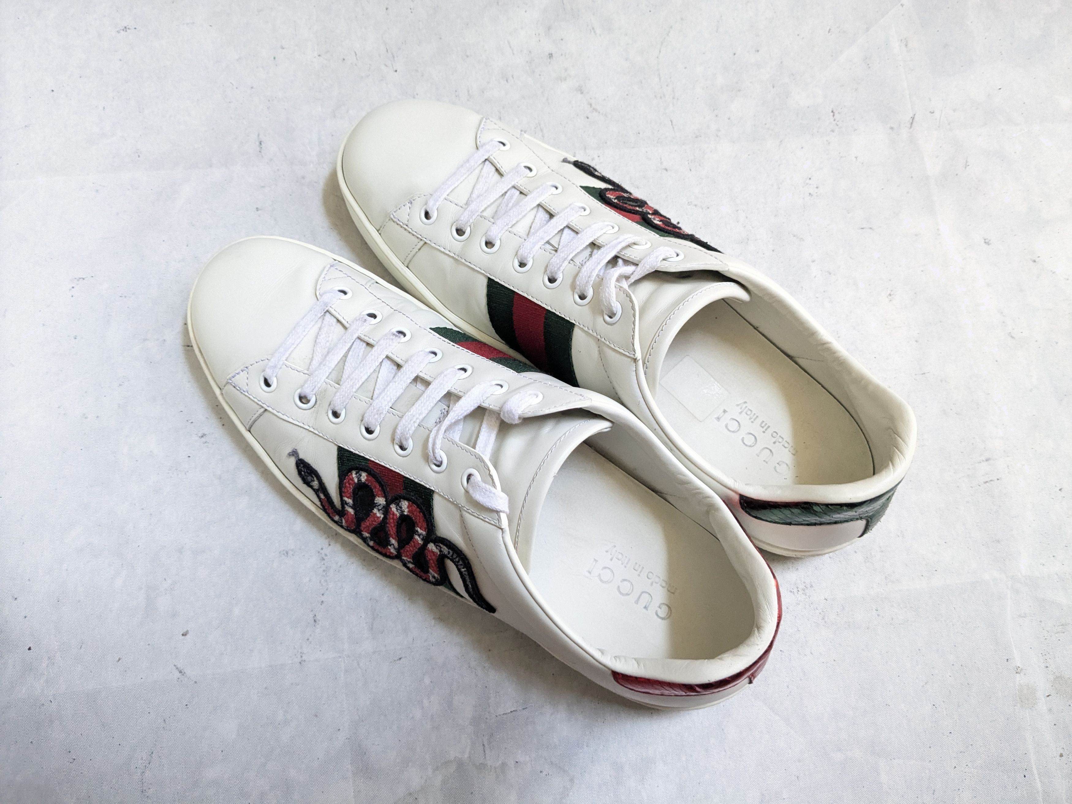 Gucci Gucci Ace Sneakers 10.5 White Leather Low 429446 Size US 10.5 / EU 43-44 - 12 Thumbnail