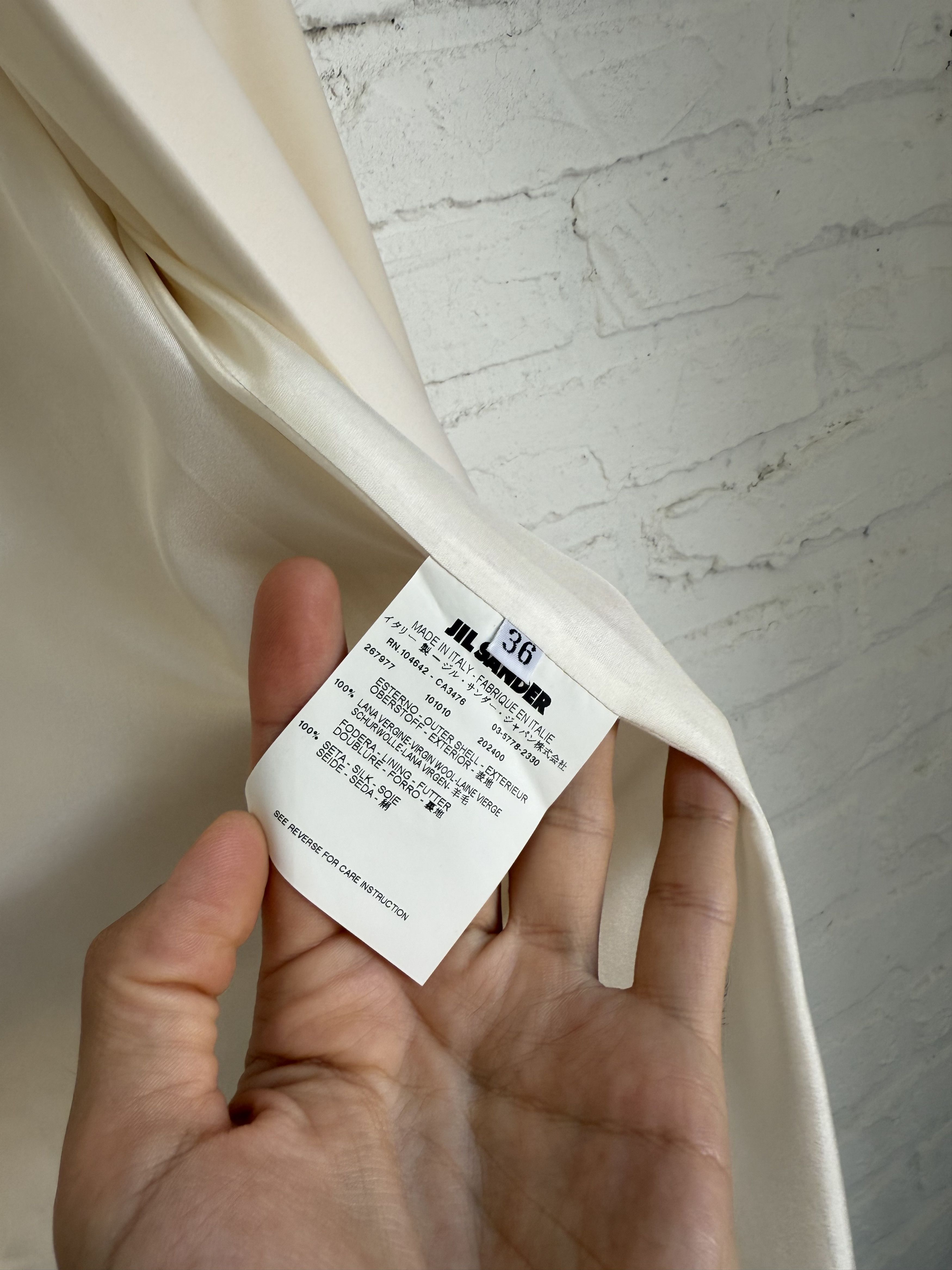 Jil Sander Jil Sander long wool blazer cream white Size S / US 4 / IT 40 - 3 Thumbnail