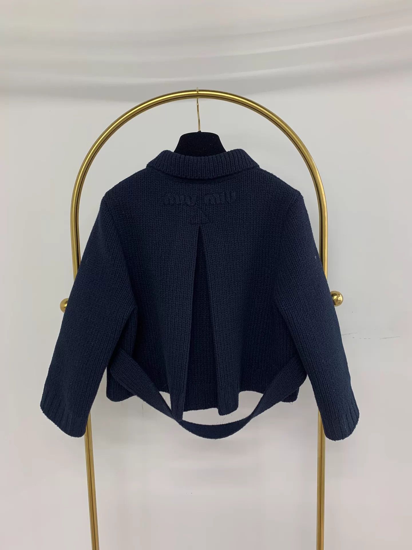 Miu Miu MIU MIU Navy Blue Wool Short Jacket Size 40 New Size S / US 4 / IT 40 - 3 Thumbnail