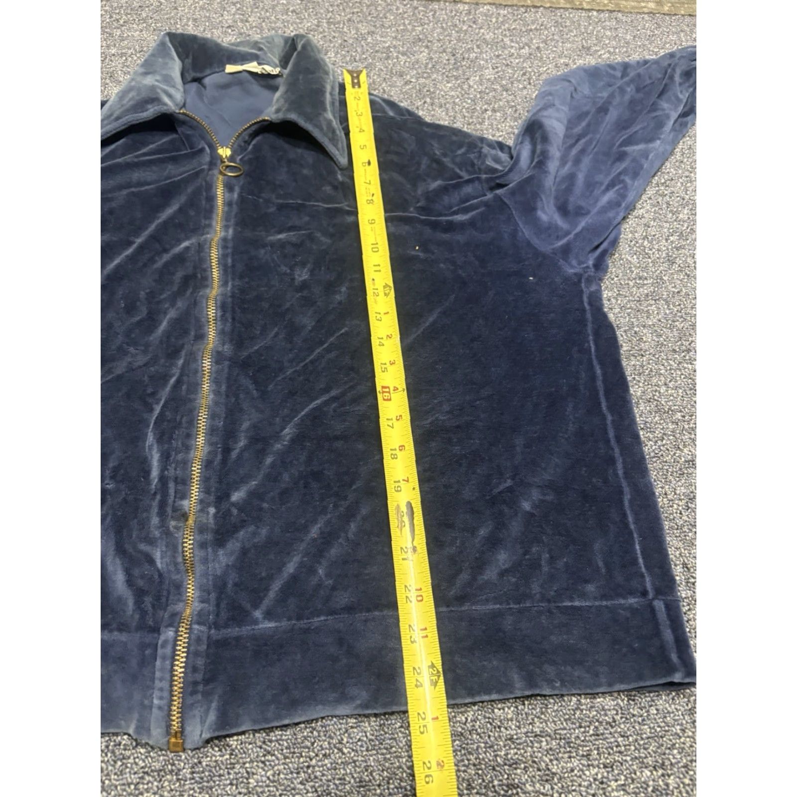 Vintage VINTAGE Velour Zip Sweatshirt Men XL 1980s Blue Sportswear Disco Groovy K1 Size US XL / EU 56 / 4 - 3 Thumbnail