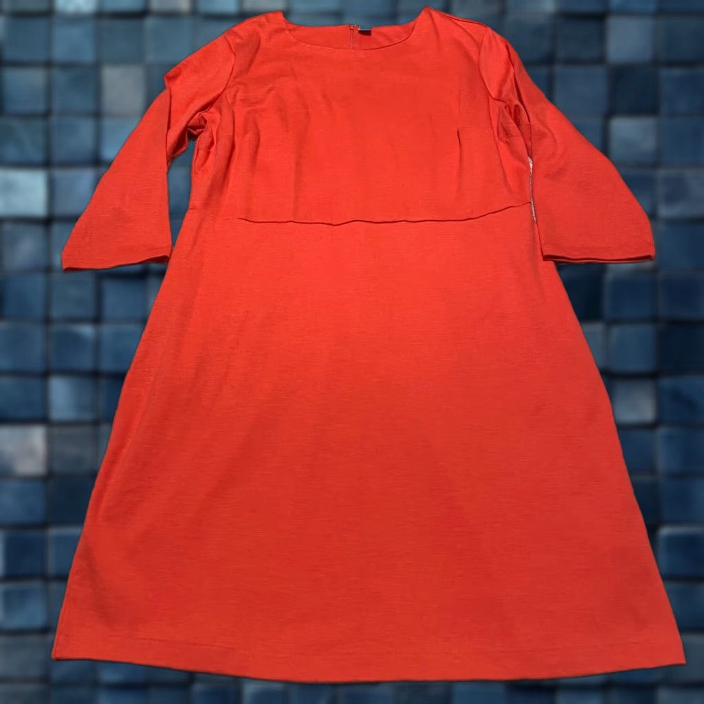 Old Navy Old Navy Dress Womens XL Solid Red Sheath 3/4 Sleeve Midi Round Neck Cocktail Casual Business 90s Preppy Womens Size XL / US 12-14 / IT 48-50 - 1 Thumbnail