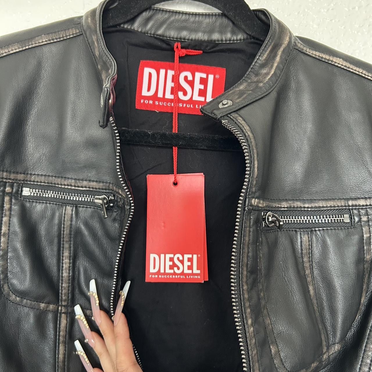 Diesel Diesel G-Lobe Cropped distressed biker jacket Size XS / US 0-2 / IT 36-38 - 5 Thumbnail