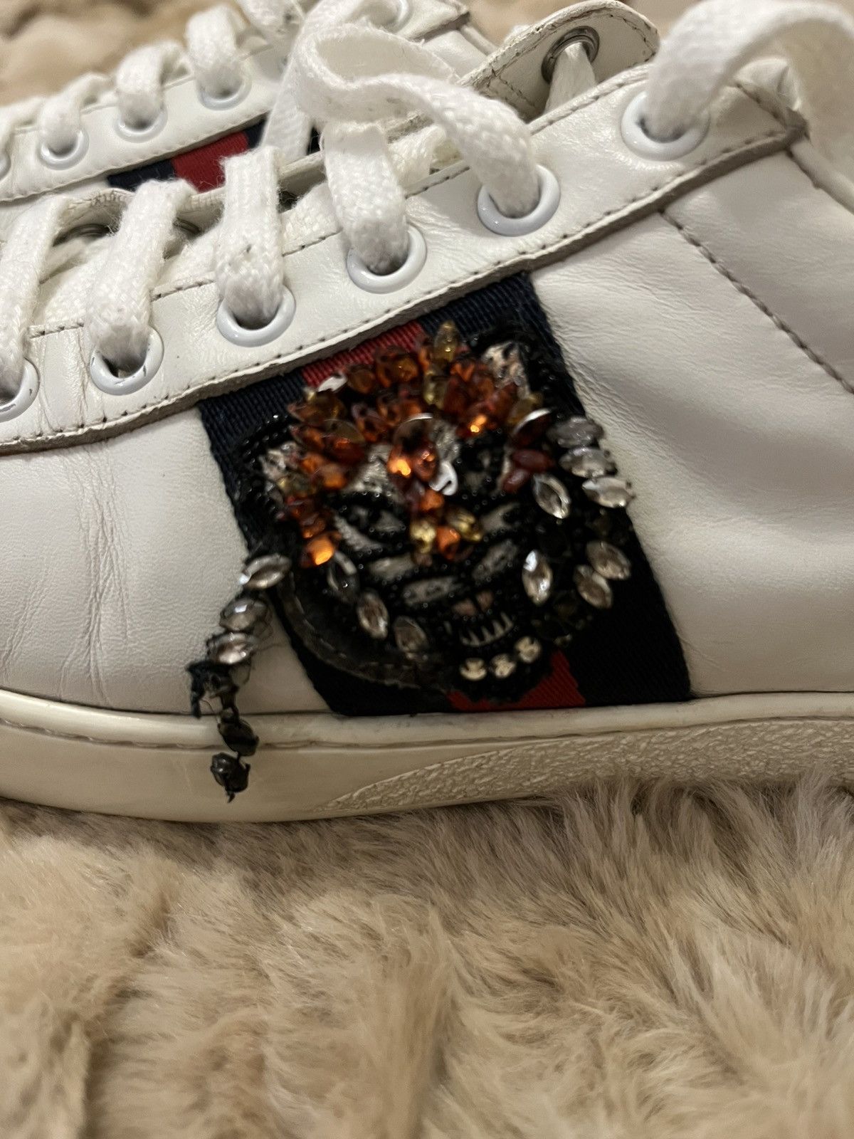 Gucci GUCCI Calfskin Web Studded Feline Ace Size US 6.5 / IT 36.5 - 10 Thumbnail