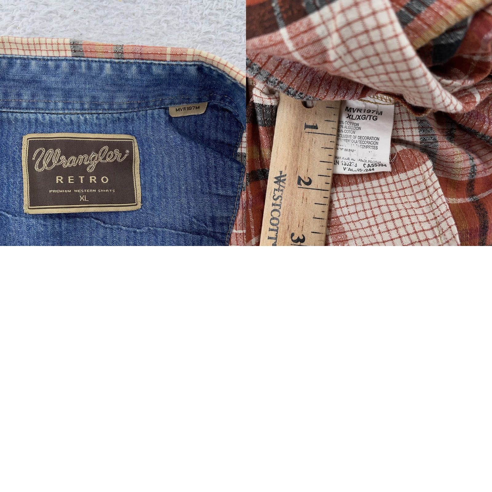 Wrangler Wrangler Shirt Mens XL Orange Brown Plaid Collar Pearl Snap Retro Western Cowboy Size US XL / EU 56 / 4 - 8 Thumbnail