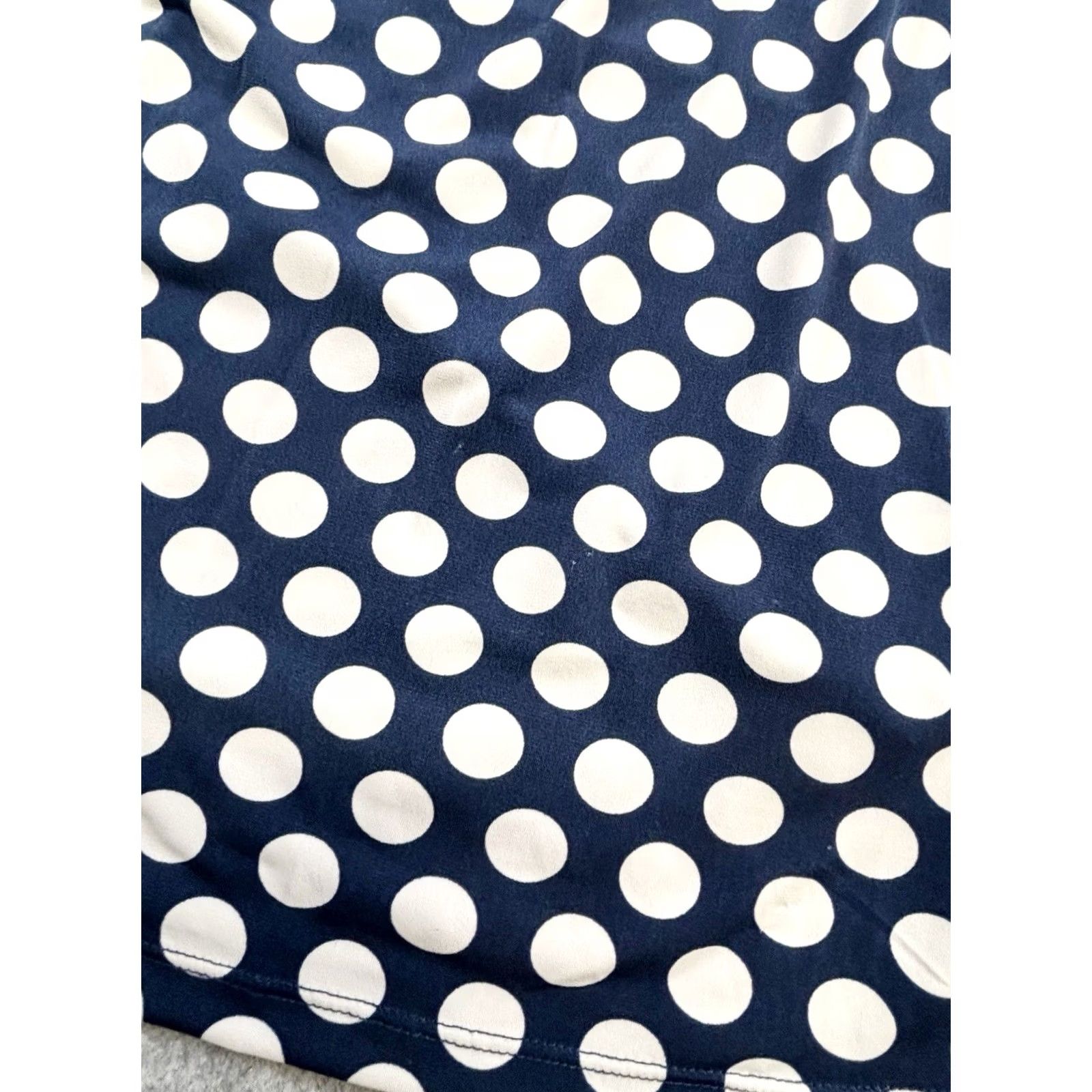 Vintage VINTAGE Emily Kayla Rouched Off The Shoulder Top UK20 Navy White Polka Dot Women’s New Size 3XL / US 20-22 - 4 Thumbnail