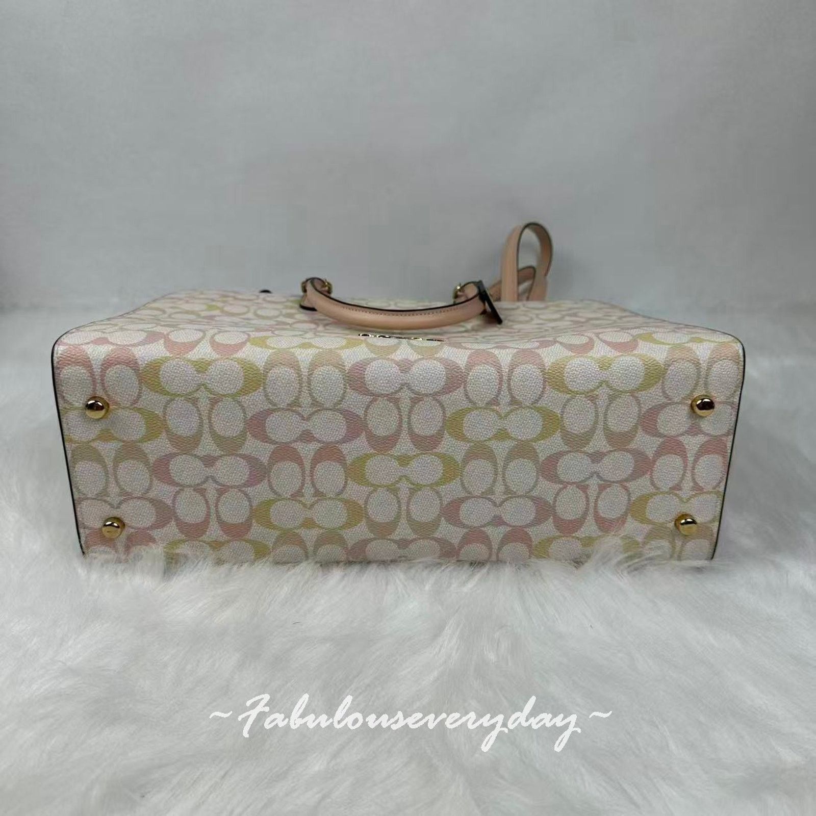 Coach Coach Maggie Tote Bag In Signature Canvas/Gold/Chalk/Pink Size ONE SIZE - 6 Thumbnail