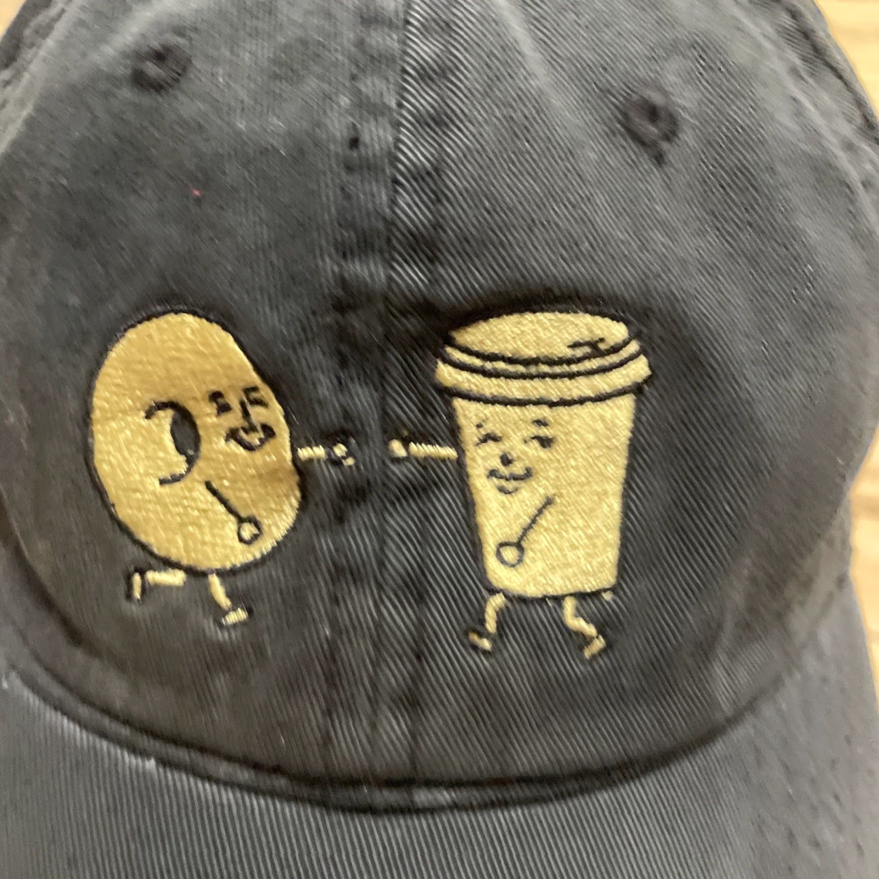 Vintage Sidecar Donuts and Coffee Hat Baseball Cap Black Gold Adjustable LA Streetwear Mens One Size Canvas Cotton Size ONE SIZE - 7 Thumbnail