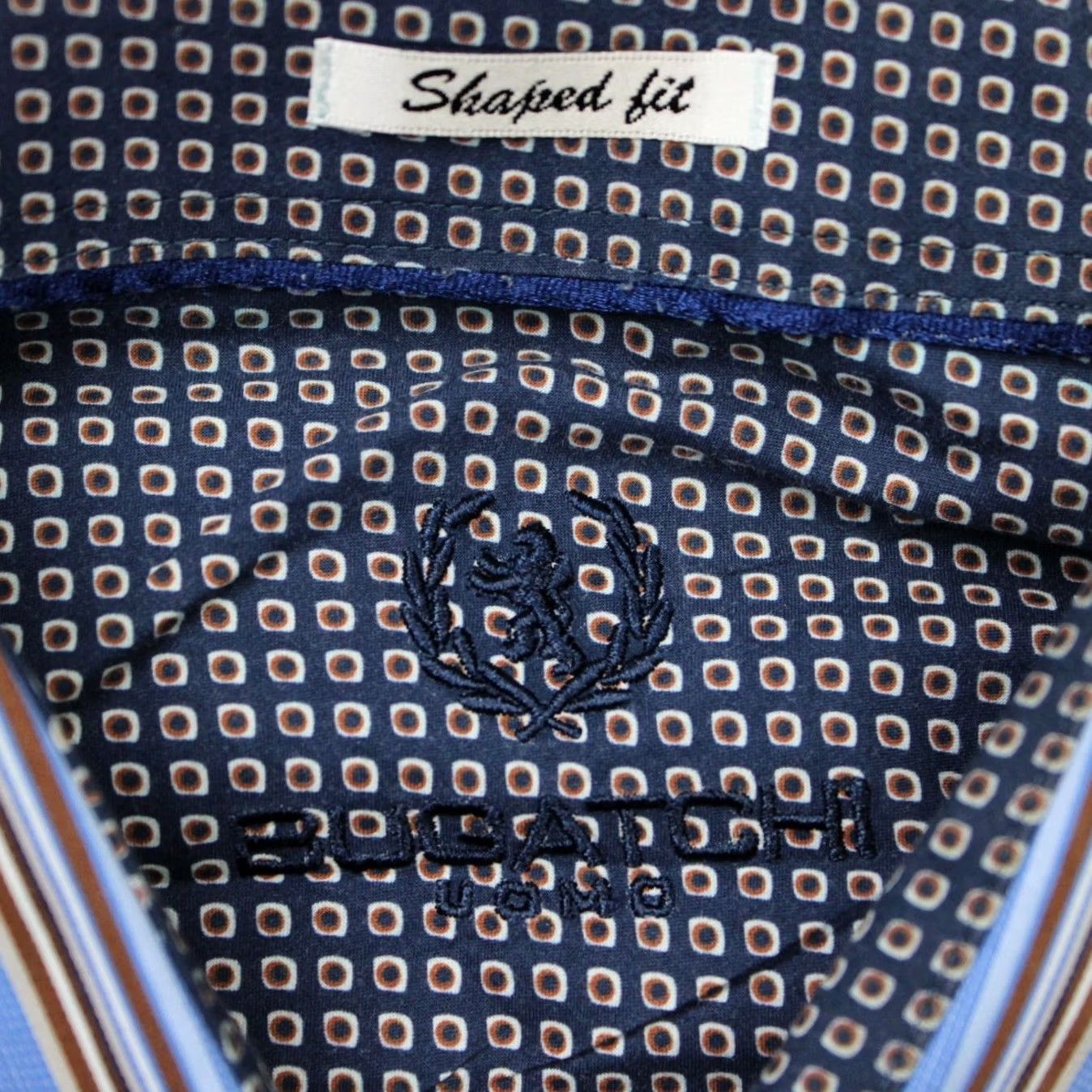 BUGATCHI Bugatchi Shirt Mens Large Blue Striped Button-Up Long Sleeve Cotton Shirt Size US L / EU 52-54 / 3 - 6 Thumbnail