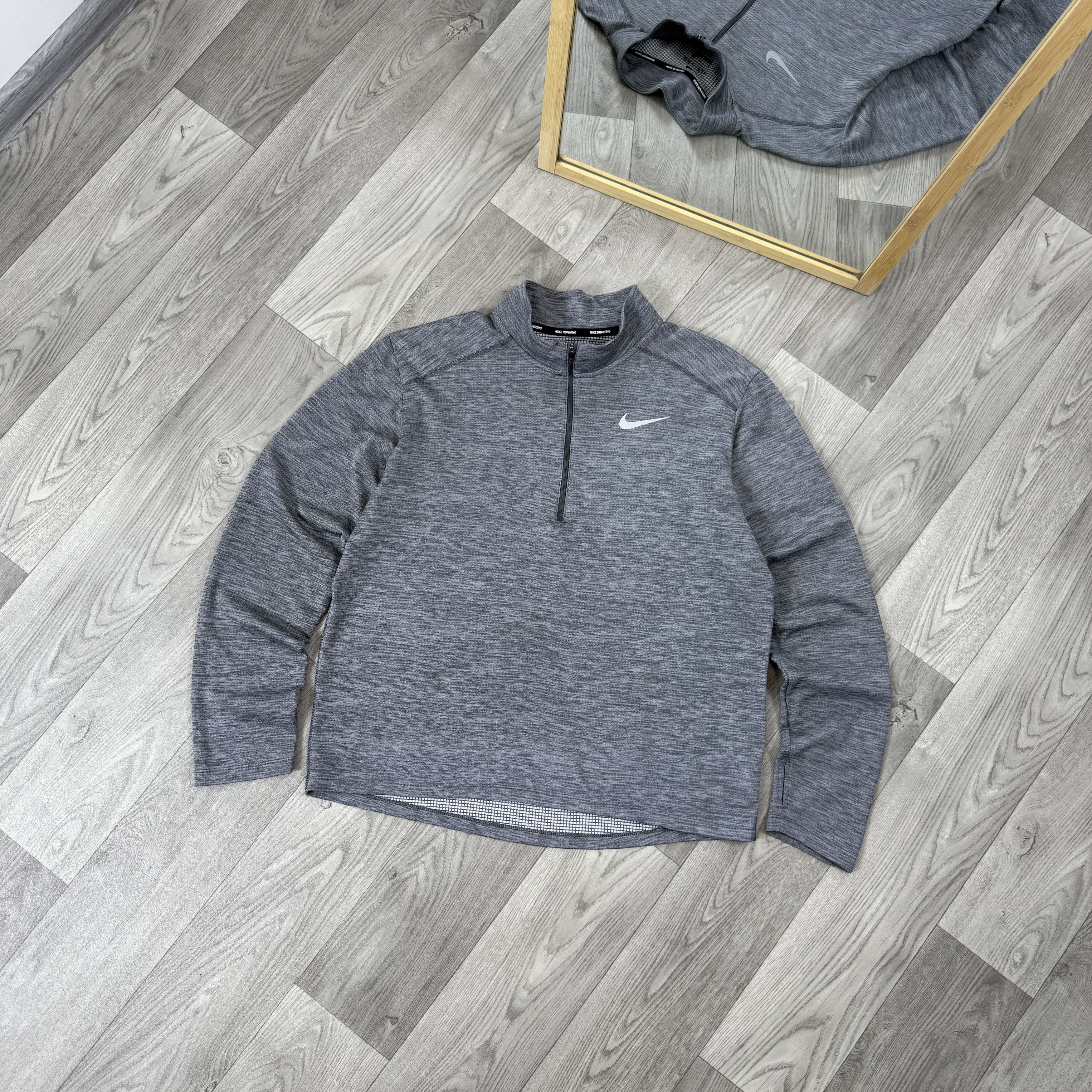 Nike Nike Running Grey Long Sleeve Rashguard 1/4 Sweater Size US XL / EU 56 / 4 - 1 Thumbnail