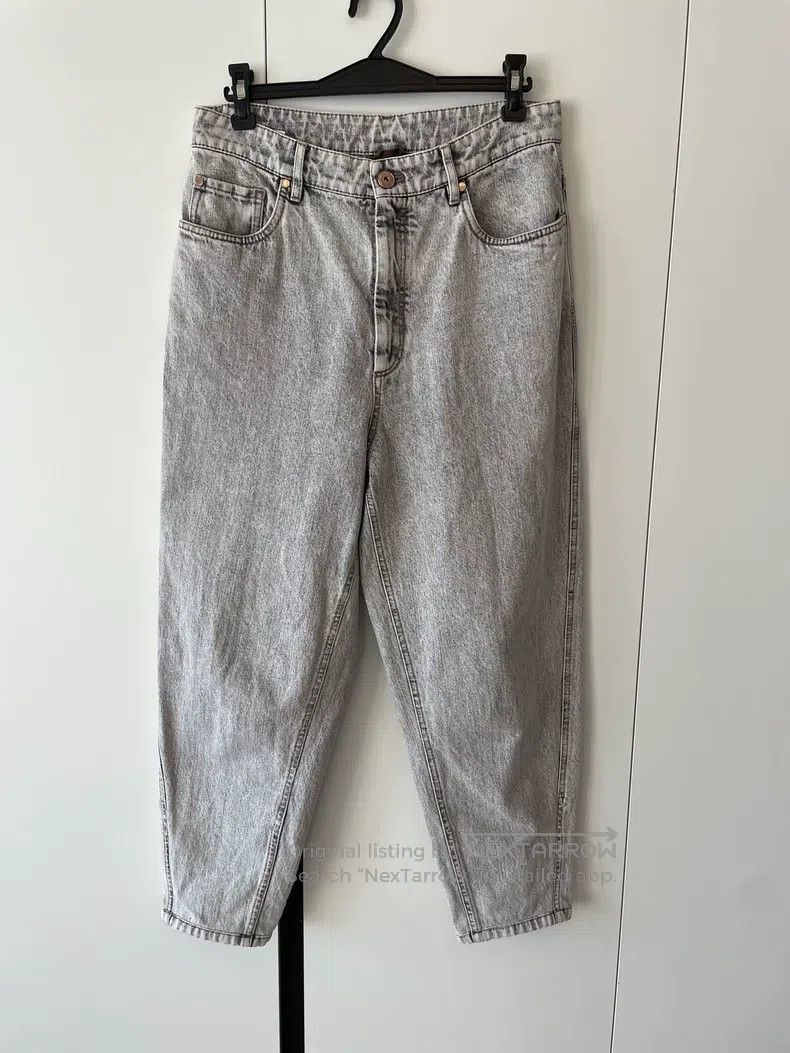 Brunello Cucinelli Brunello Cucinelli Gray High Waisted Cone Shape Denim Carr Size 27" / US 4 / IT 40 - 6 Thumbnail