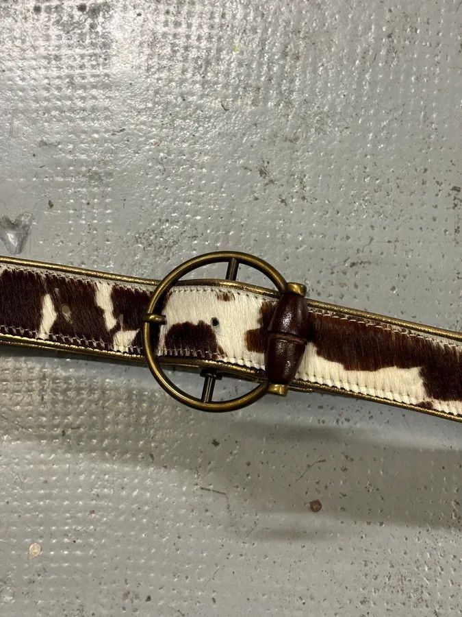 Dolce & Gabbana 2000s Dolce & Gabbana Brown Pony Hair Leather Cowhide Belt Size ONE SIZE - 3 Thumbnail