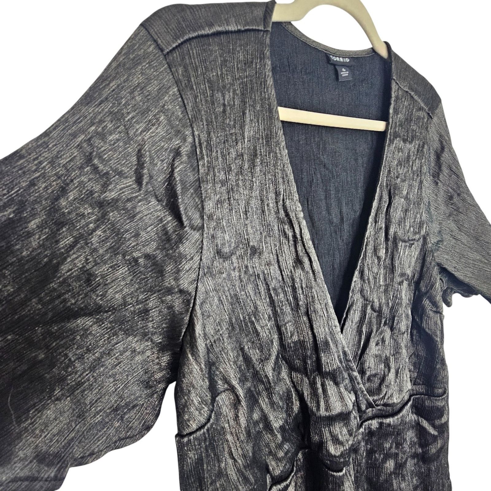 Torrid Torrid Womens Surplice Babydoll Top Size 4X Gray Metallic Size 4XL / US 24-26 - 5 Thumbnail