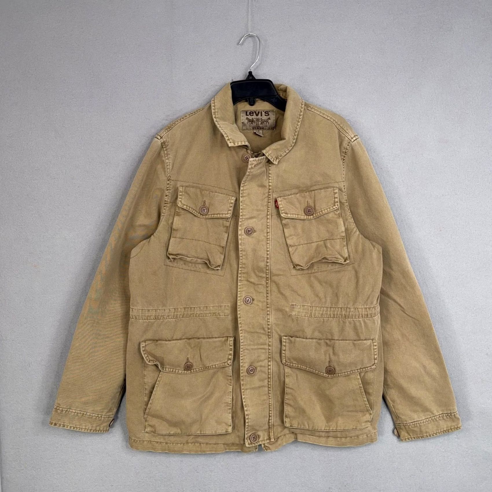 Levi's Levi's Jacket Mens Large Beige Military Field Utility Workwear Western Casual Size US L / EU 52-54 / 3 - 2 Thumbnail