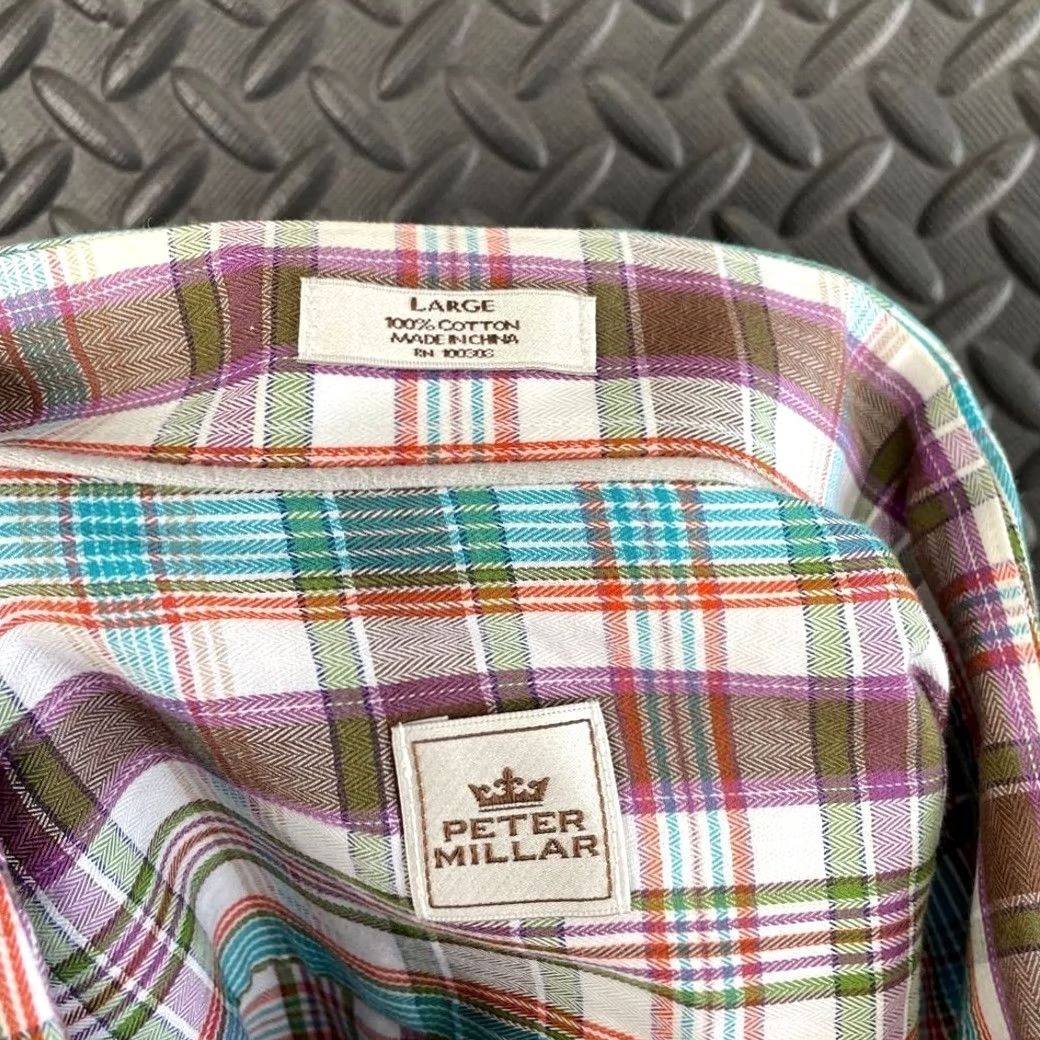 Peter Millar Peter Millar Brown Multi Color Button Up Dress Shirt Men's Casual Wear Size L Size US L / EU 52-54 / 3 - 4 Thumbnail