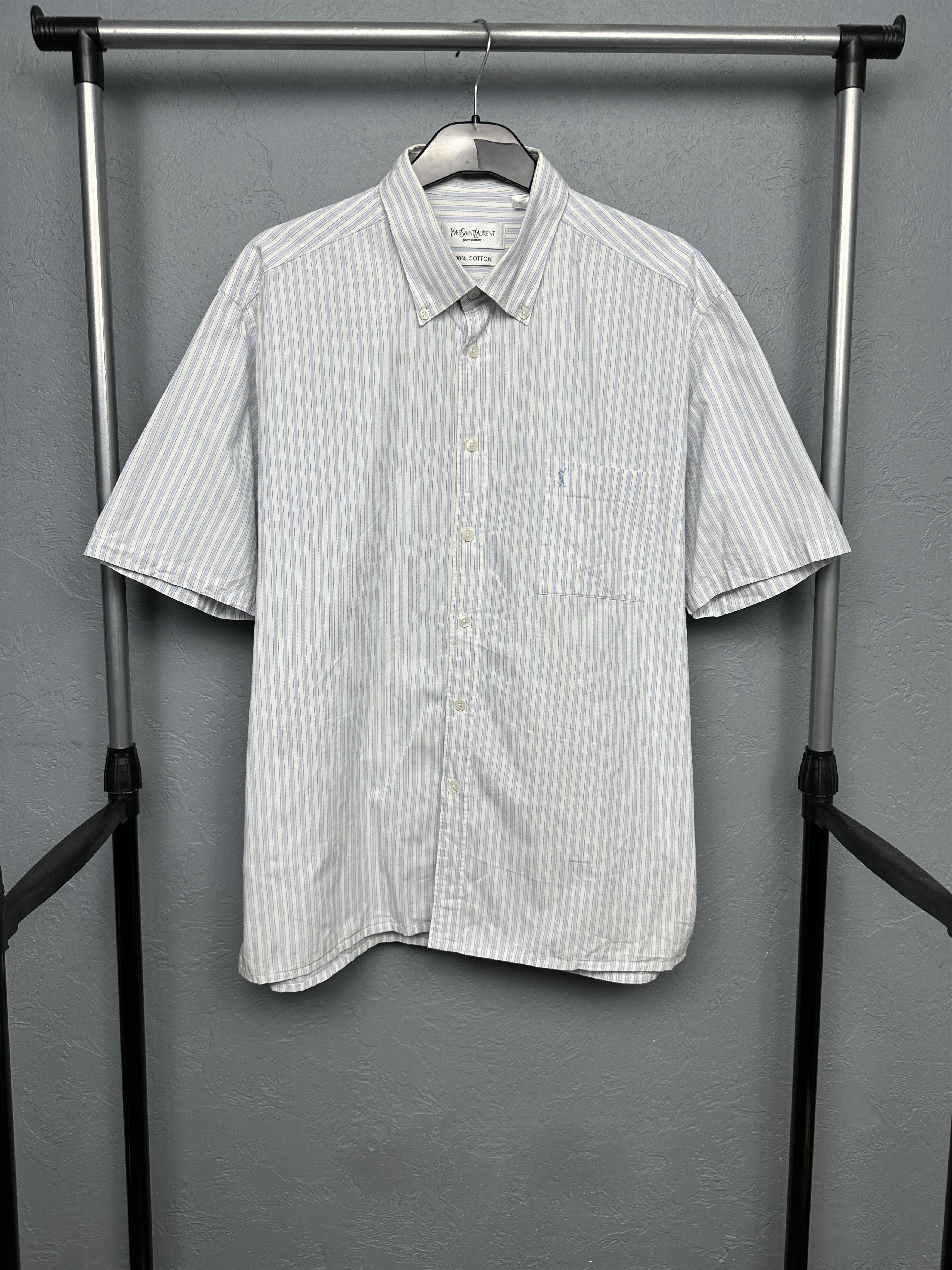 Yves Saint Laurent Yves Saint Laurent YSL Mens Short Sleeve Shirt Size US XL / EU 56 / 4 - 1 Thumbnail