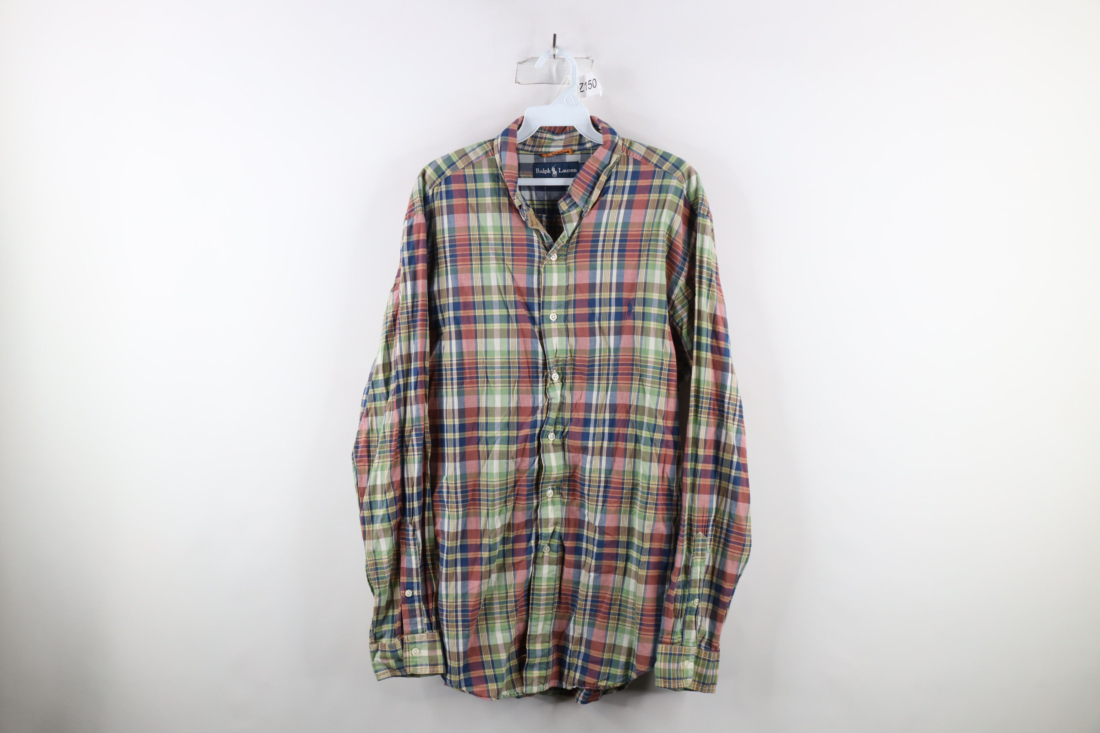 Polo Ralph Lauren Vintage 90s Ralph Lauren Rainbow Plaid Button Down Shirt Size US L / EU 52-54 / 3 - 1 Thumbnail
