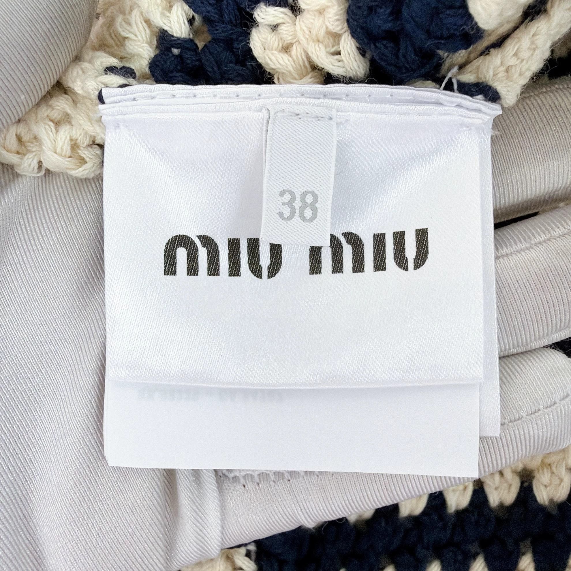Miu Miu MIU MIU Women's Colorblocked Stripe Knit Short Skirt Size 26" / US 2 / IT 38 - 7 Thumbnail