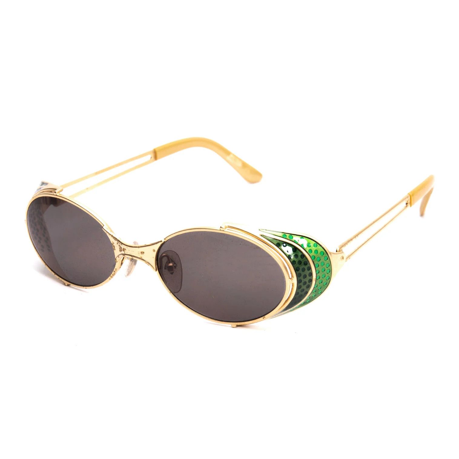 Jean Paul Gaultier Color Frame Sunglasses in Gold Green Size ONE SIZE - 1 Thumbnail