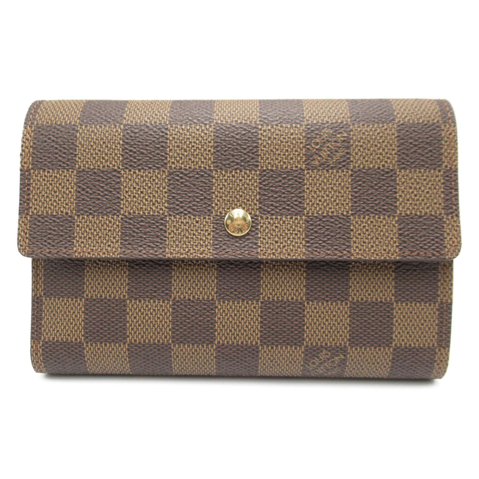 Louis Vuitton Louis Vuitton Porto Tresor Etui Papier Trifold Wallet Coated Canvas Damier Brown Ebene Size ONE SIZE - 1 Thumbnail