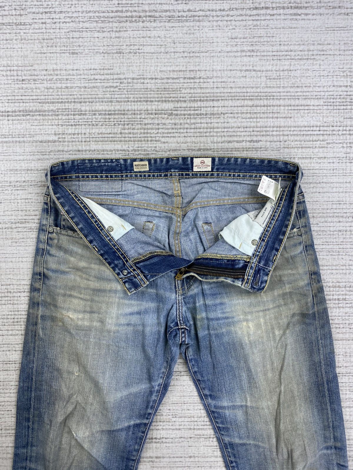 AG Adriano Goldschmied × Le Grande Bleu (L.G.B.) × Vintage Vtg AG Adriano Goldschmied Slim Straight Distressed Pants Size US 32 / EU 48 - 7 Thumbnail