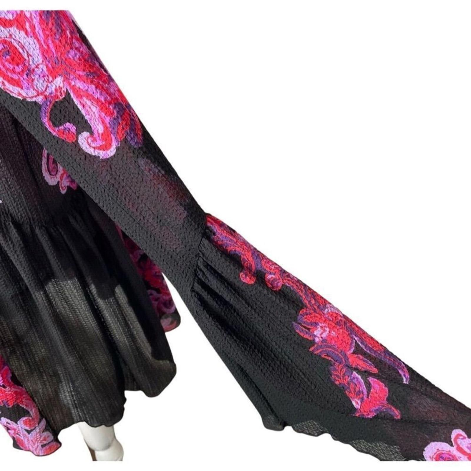 Free People Free People Floral Tunic Dress S Black & Pink Long Sleeve Size S / US 4 / IT 40 - 4 Thumbnail