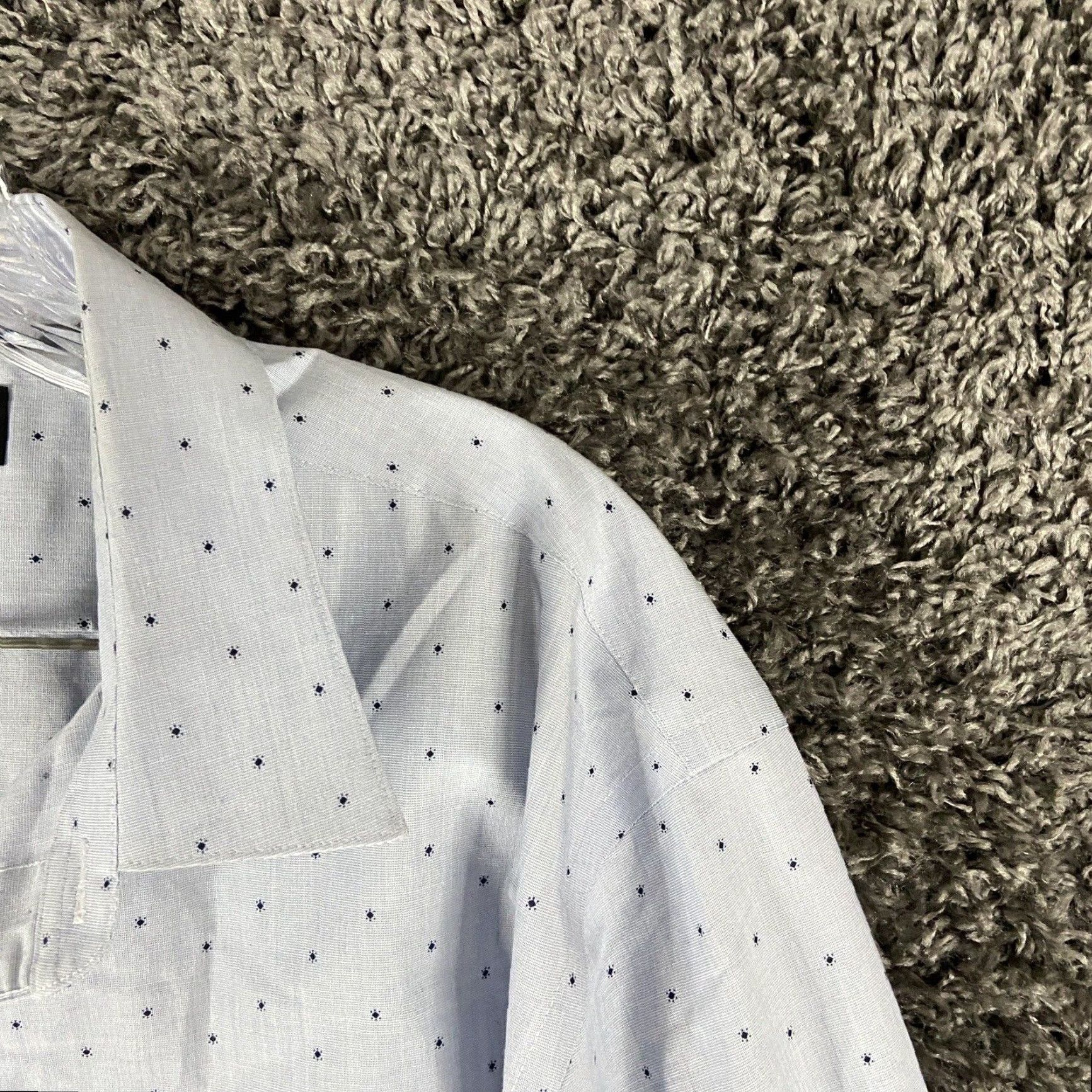 Banana Republic Banana Republic Button-Up Shirt Long Sleeve Men XL Blue Untucked Shirt Mens Size 46R - 4 Thumbnail