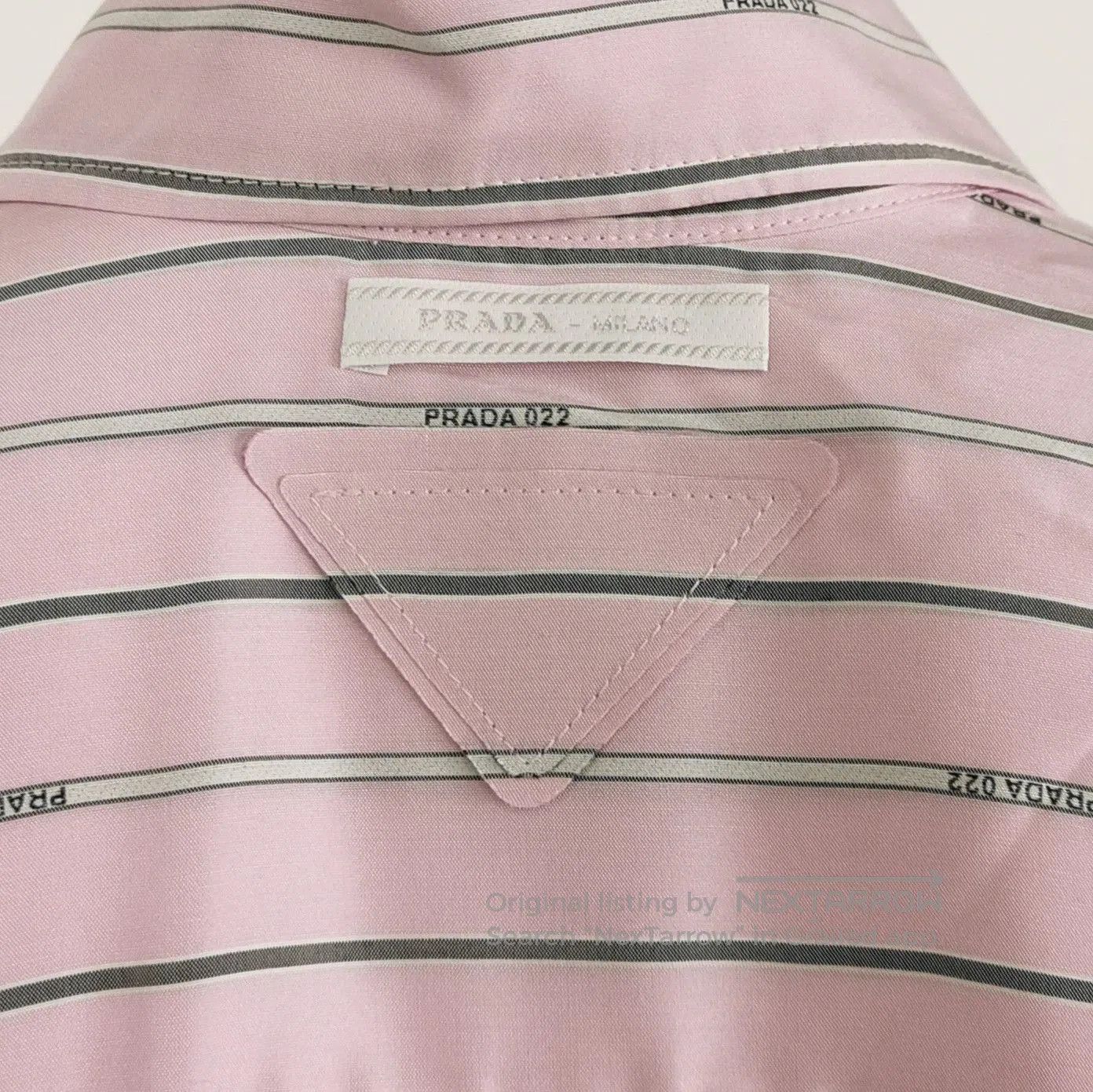 Prada Prada Striped Silk Belted Dress in Pink . Size S / US 4 / IT 40 - 3 Thumbnail