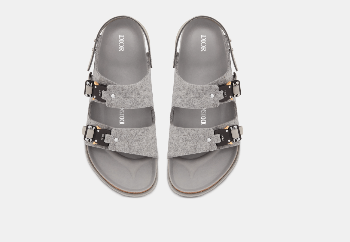 Birkenstock × Dior o1w1db10125 Milano Sandal Felt in Gray Size US 12 / EU 45 - 4 Thumbnail