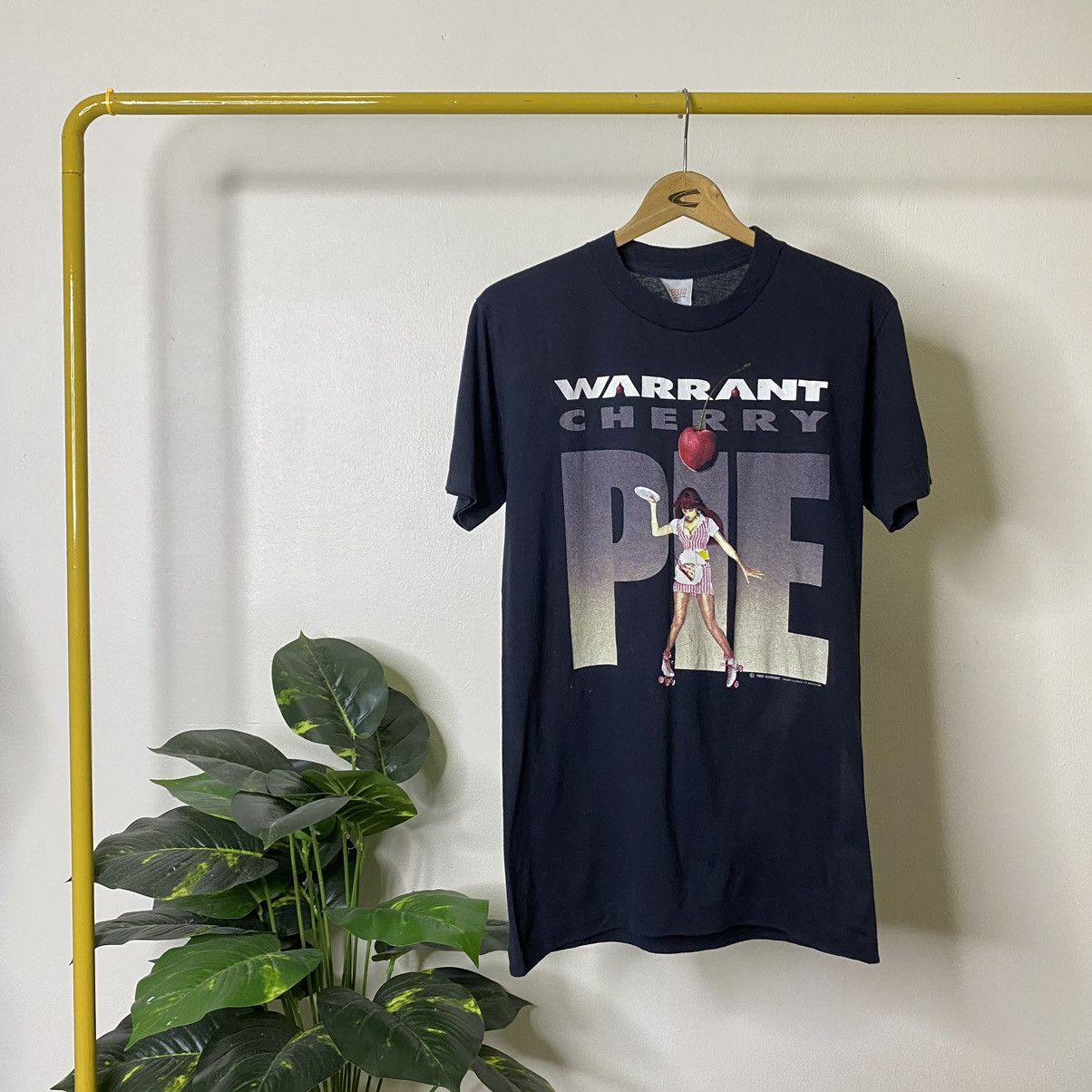 Band Tees × Vintage 1990s Warrant American Glam Metal Band Cherry Pie World Tour Size US S / EU 44-46 / 1 - 1 Thumbnail