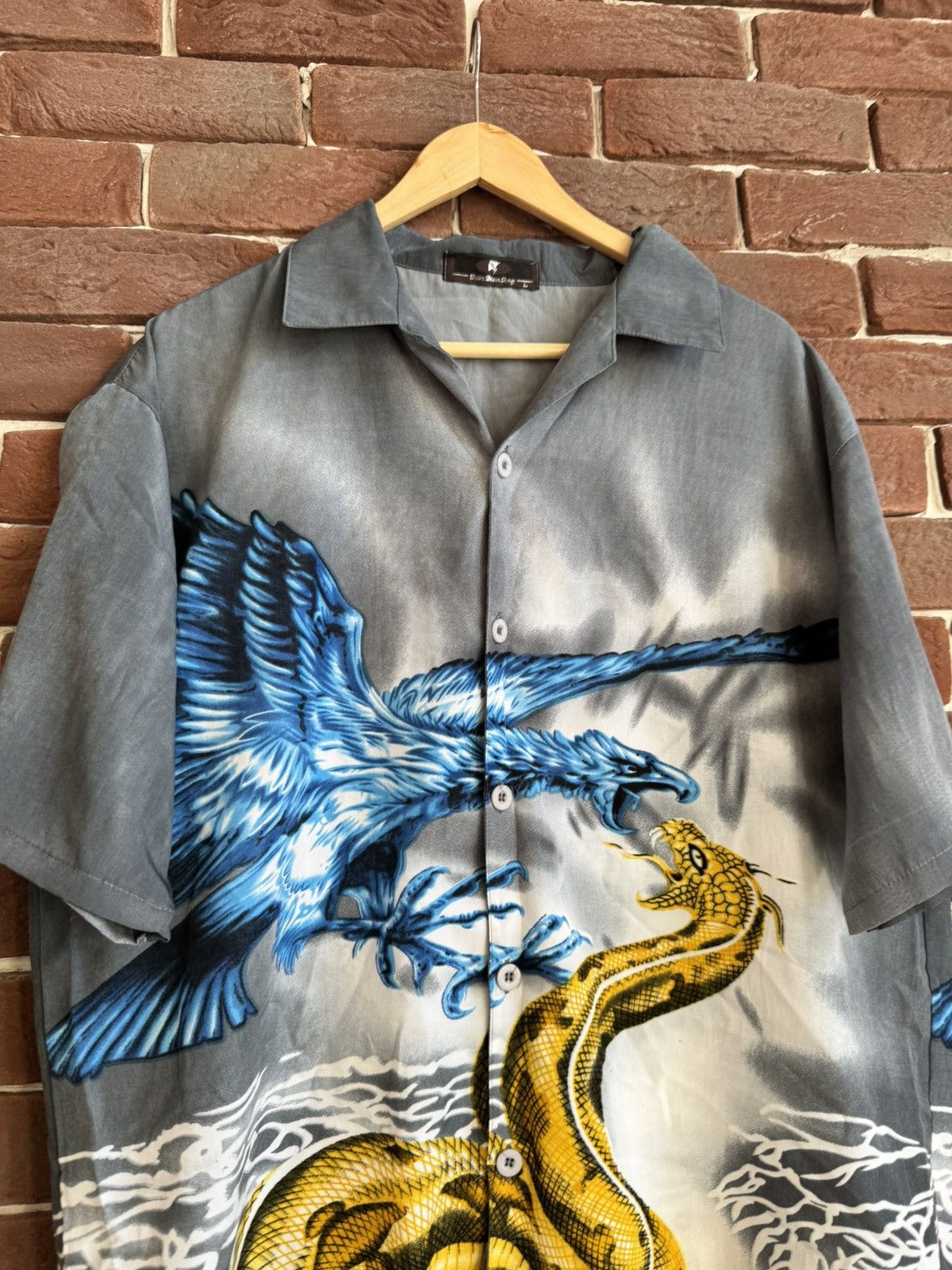Japanese Brand Vintage Y2k Dragon Drip Button Up Rare Shirt Like Prada Hype Size US XL / EU 56 / 4 - 4 Thumbnail