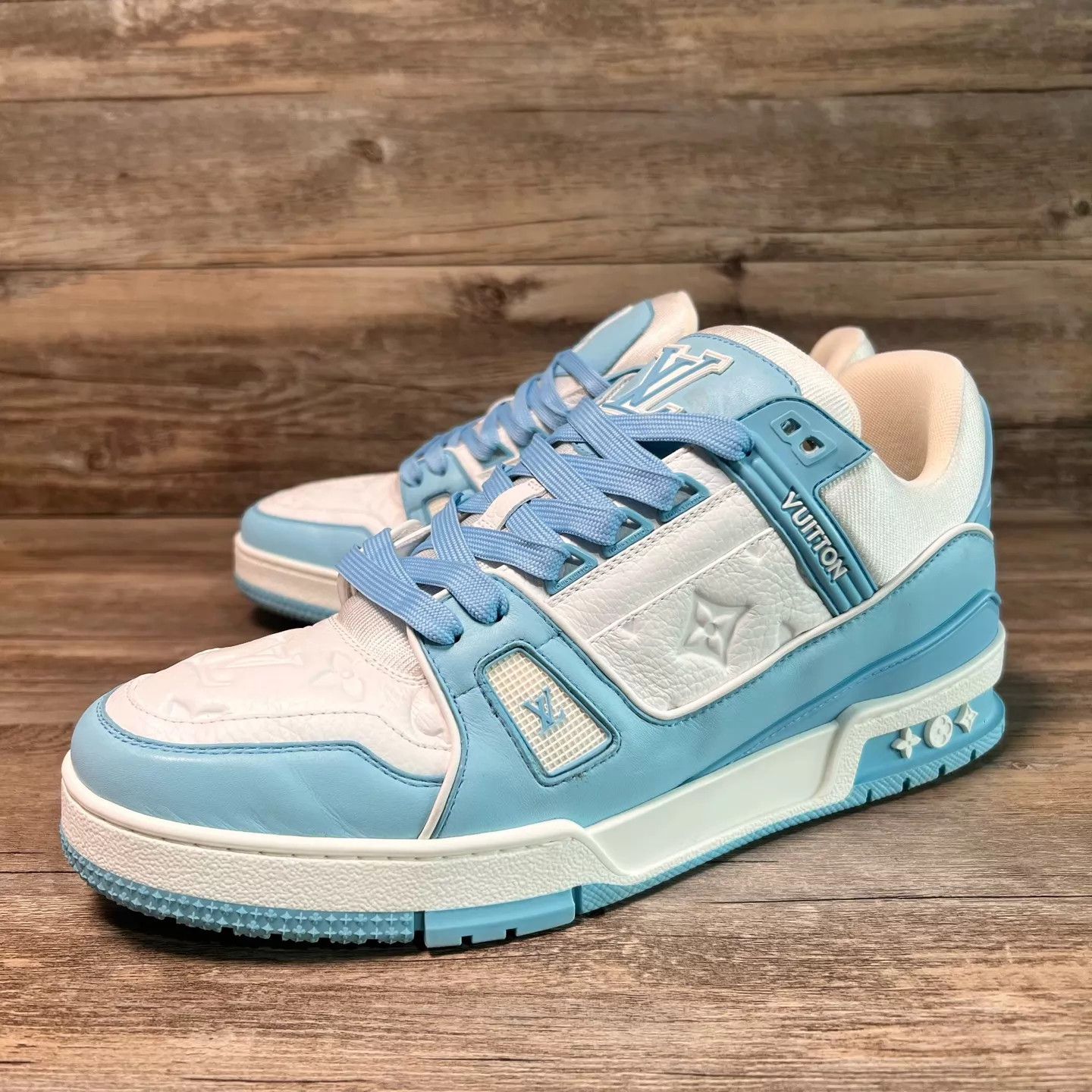 Louis Vuitton LV Trainer Baby Blue UK8 (42) Size US 9 / EU 42 - 1 Thumbnail