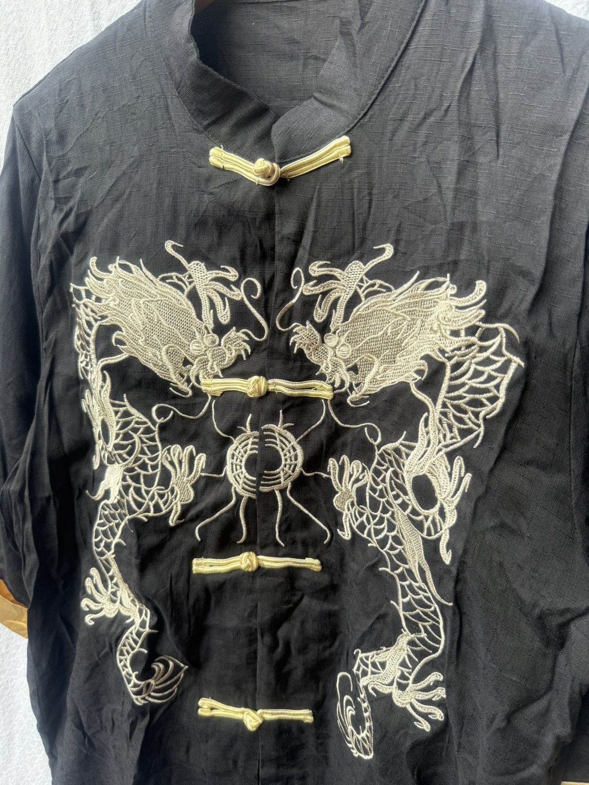 Yohji Yamamoto 🖤BLACKFRIDAY🖤Sukajan traditional dragon patched shirt Size US M / EU 48-50 / 2 - 6 Thumbnail