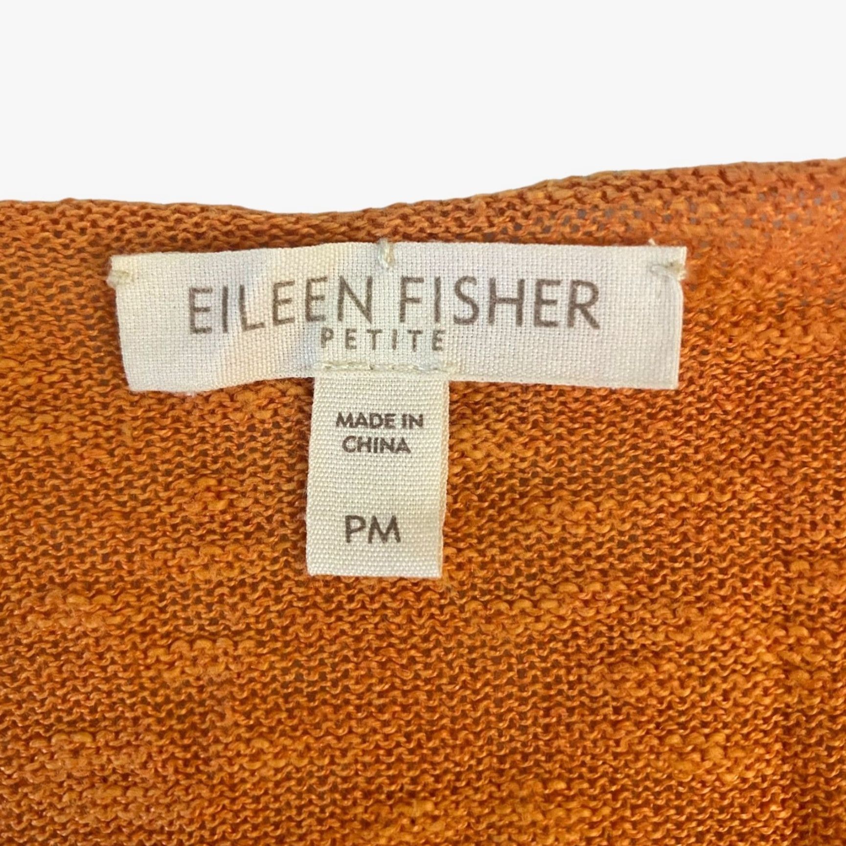 Eileen Fisher Eileen Fisher Cardigan Women Petite Medium Orange Linen Blend Long Sleeve Pockets Size M / US 6-8 / IT 42-44 - 7 Thumbnail
