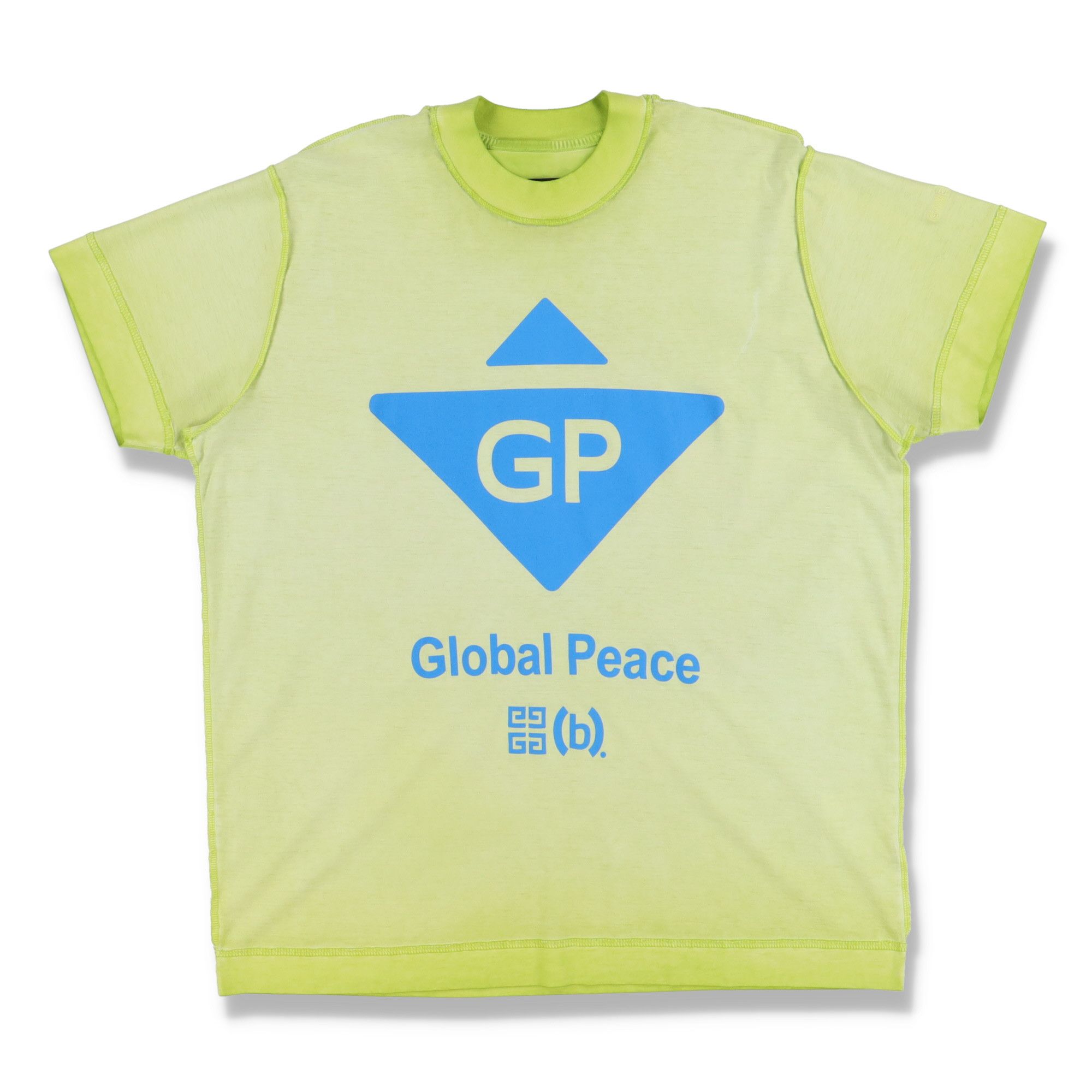 (B).Stroy × Givenchy Green Inside Out Global Peace Logo Oversized T-Shirt Size US S / EU 44-46 / 1 - 1 Thumbnail