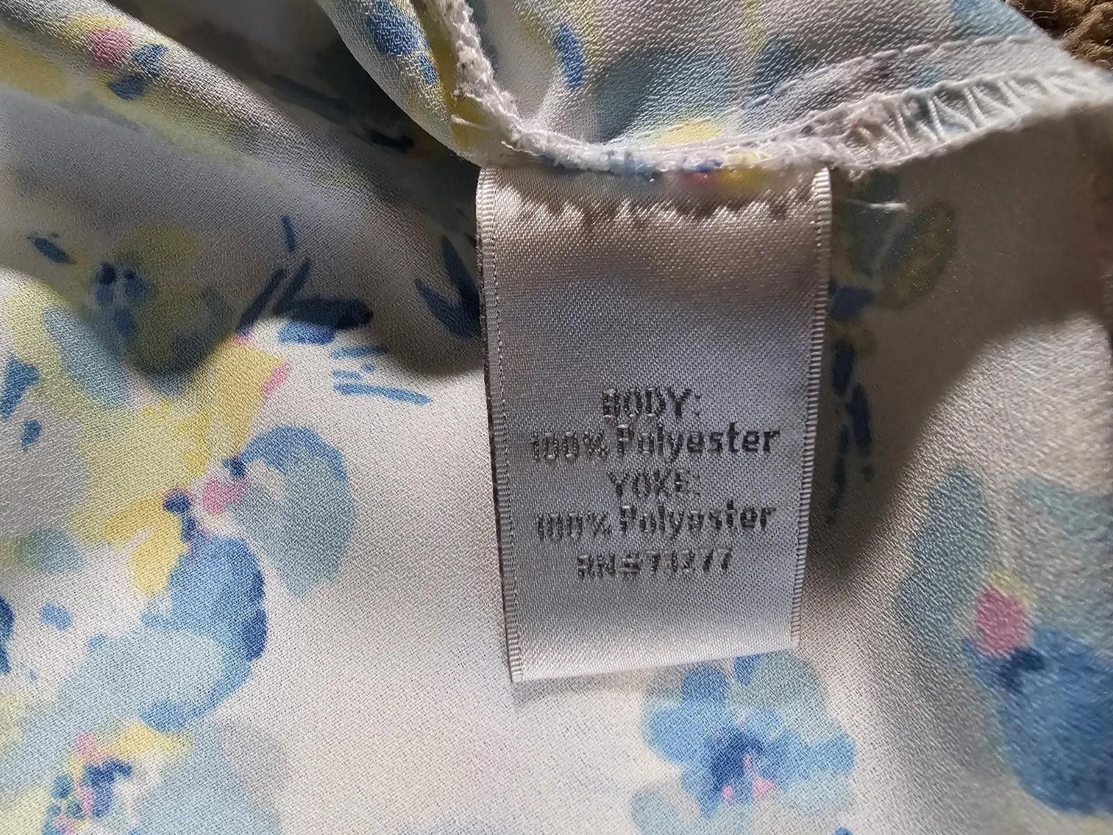 Other LC Lauren Conrad Medium White Blue Sleeveless Blouse Size M / US 6-8 / IT 42-44 - 6 Thumbnail