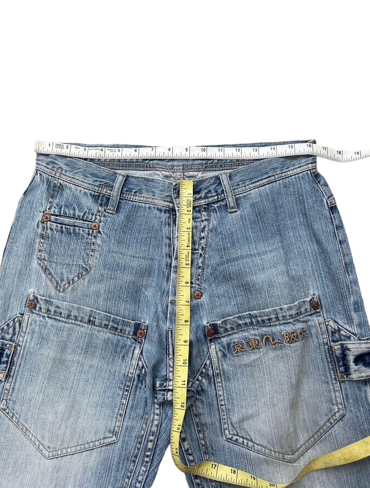 Evisu Vintage Evisu Distressed Fade Denim Double Knee Jeans Size US 31 - 3 Thumbnail