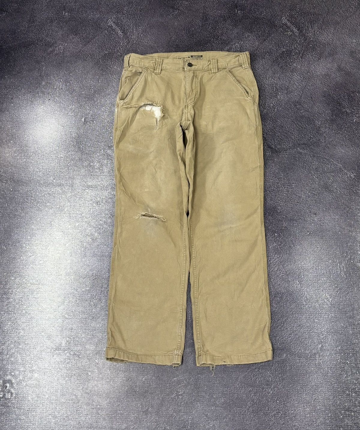 Carhartt Vintage Carhartt Y2K Workwear USA Beige Hype Carpenter Pants Size US 33 - 2 Thumbnail