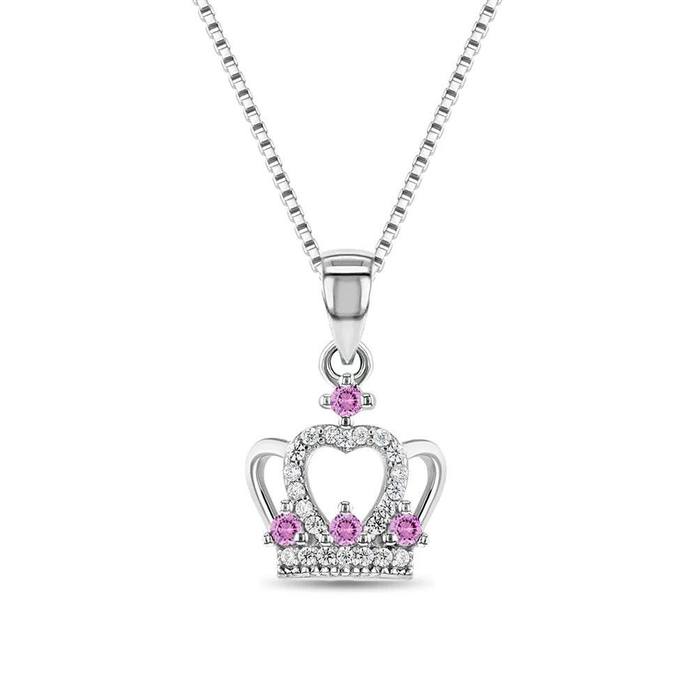 Other Queen for a Day Crown Pendant/Necklace - Sterling Silver Size ONE SIZE - 1 Thumbnail