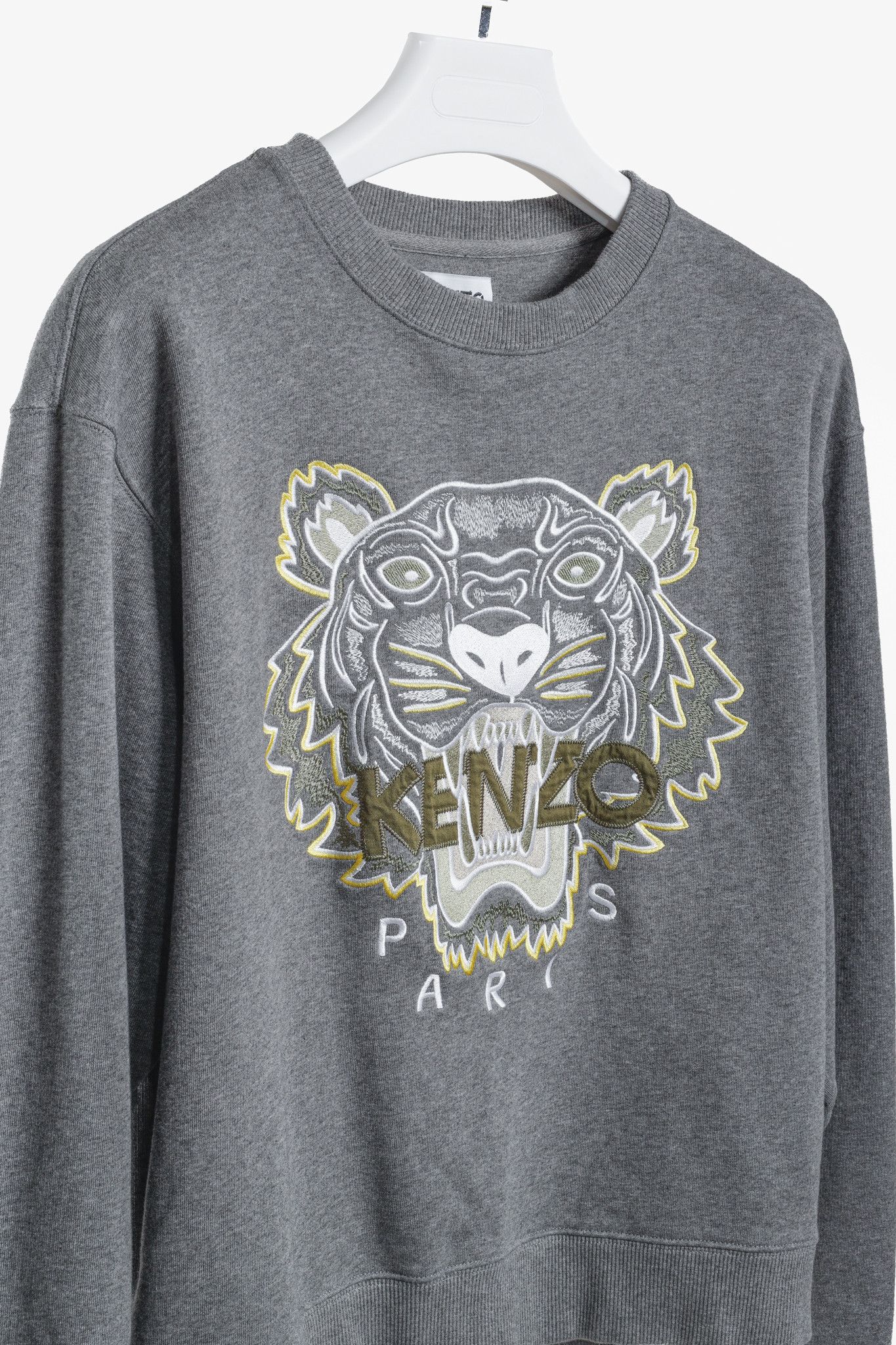 Kenzo Kenzo Grey Logo Embroidered Sweater Size L / US 10 / IT 46 - 3 Thumbnail